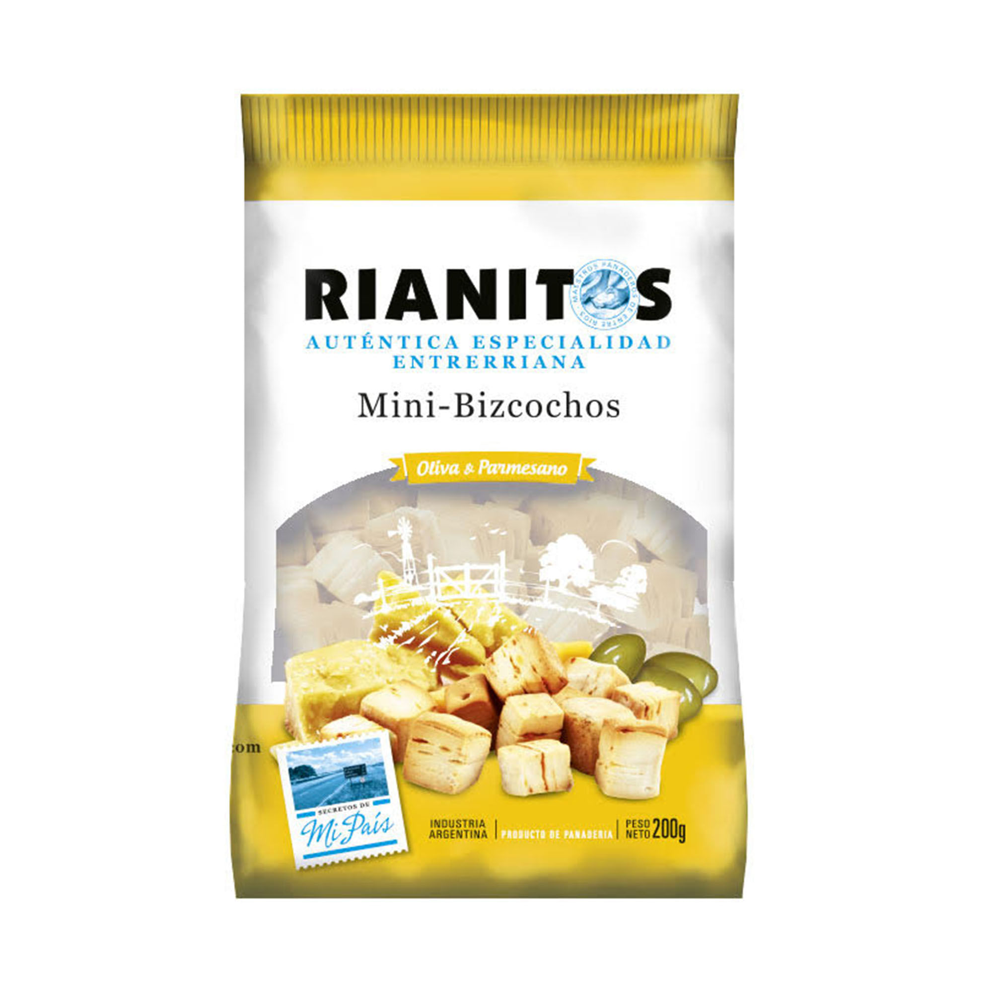 Mini bizcochos Rianitos oliva y parmesano 200 g.