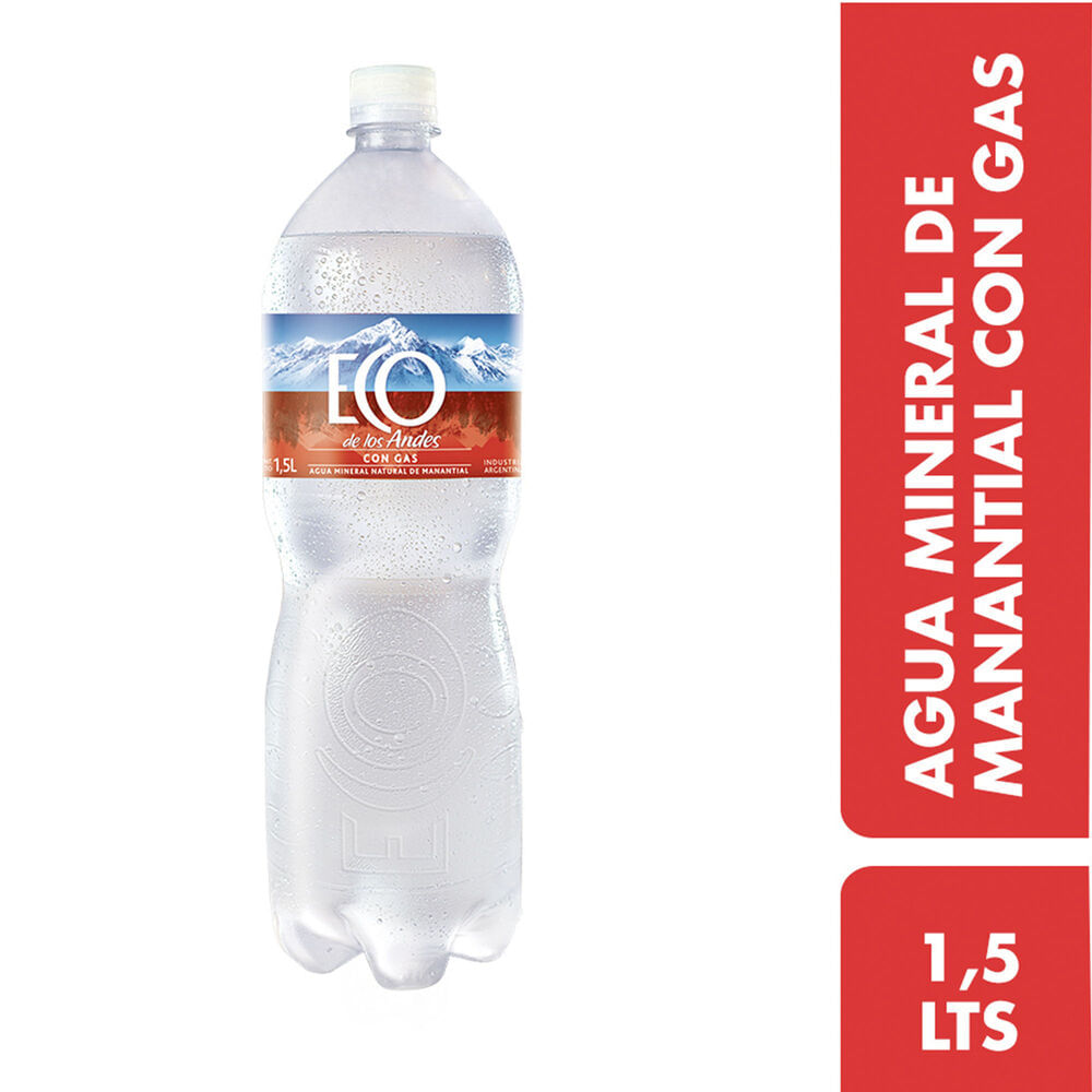 Agua mineral con gas Eco de los Andes 1,5 lts