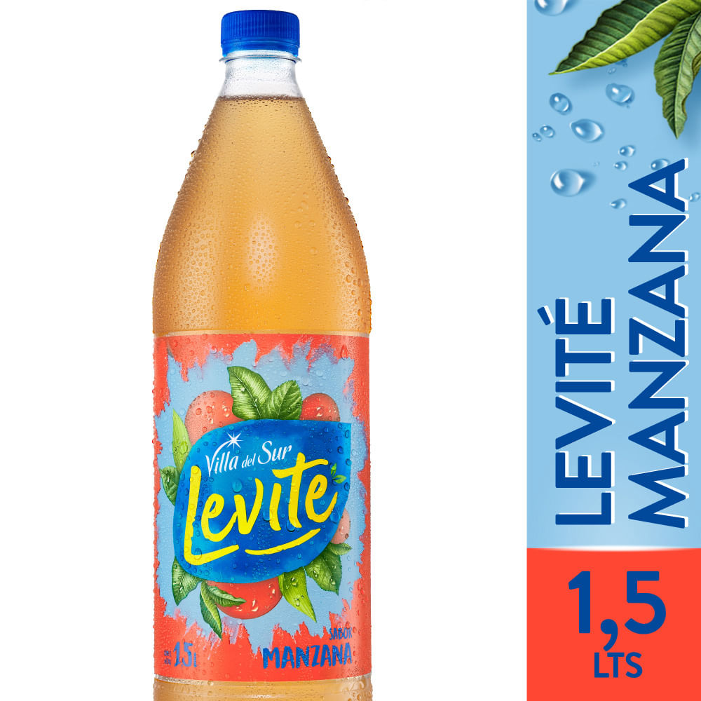 Agua saborizada de manzana Levité 1,5 lts