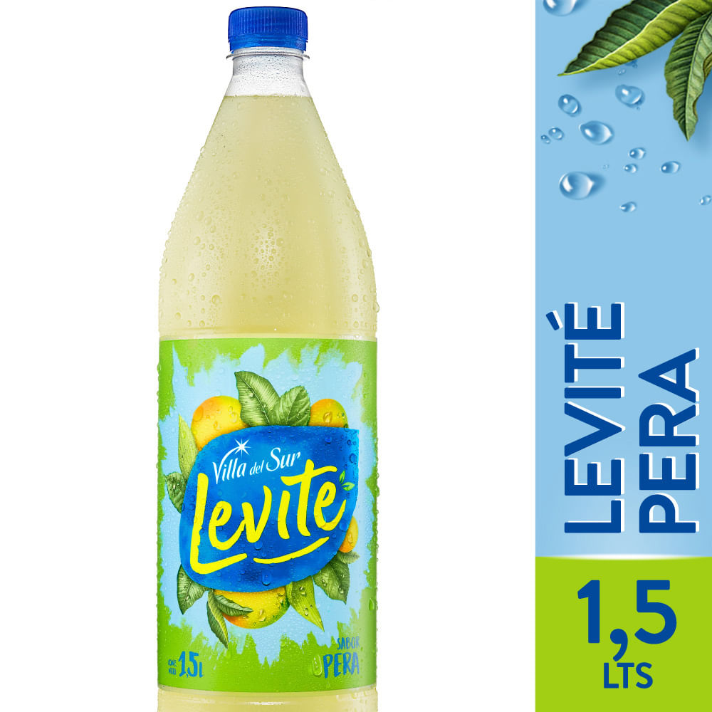 Agua saborizada de pera Levité 1,5 lts