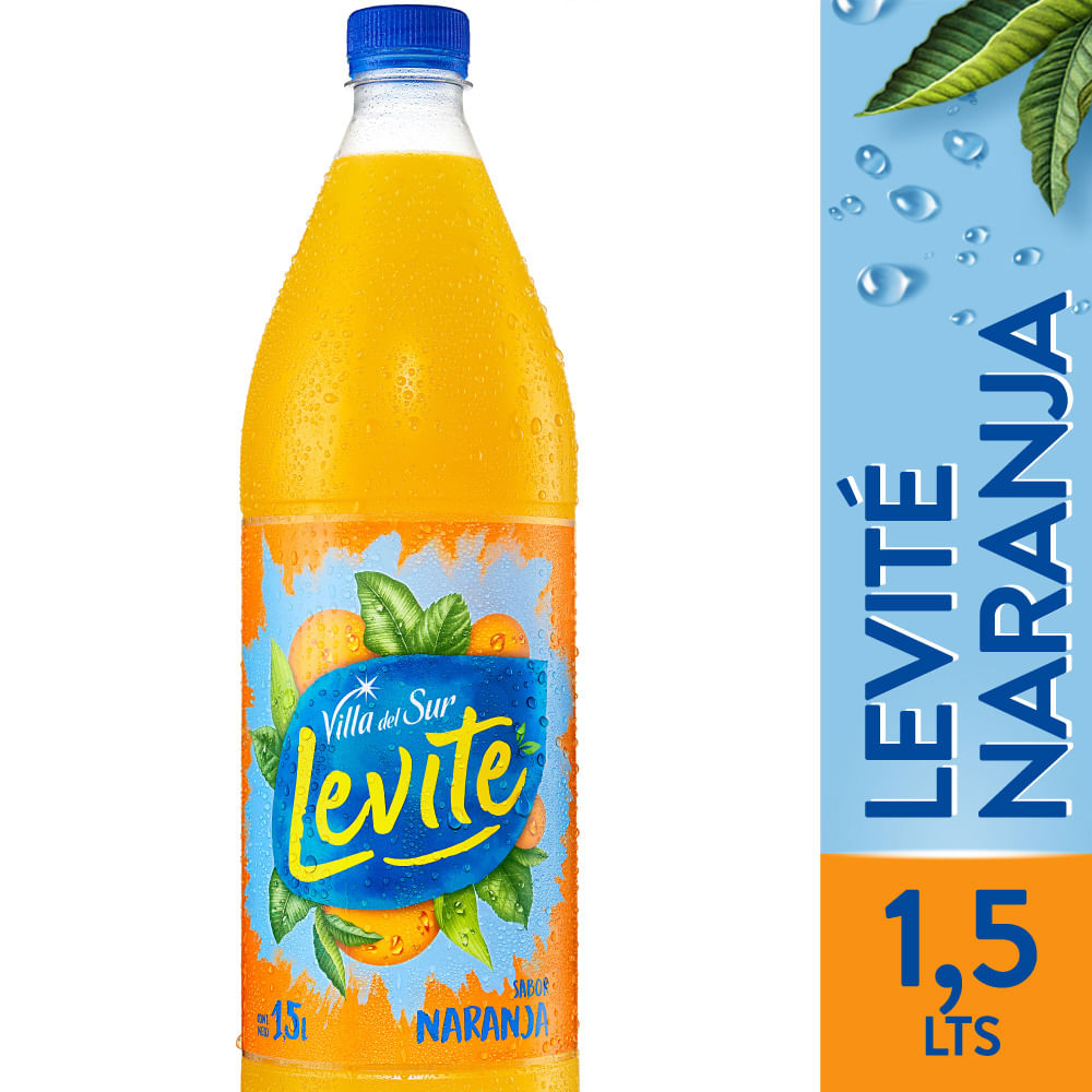 Agua saborizada de naranja Levité 1,5 lts
