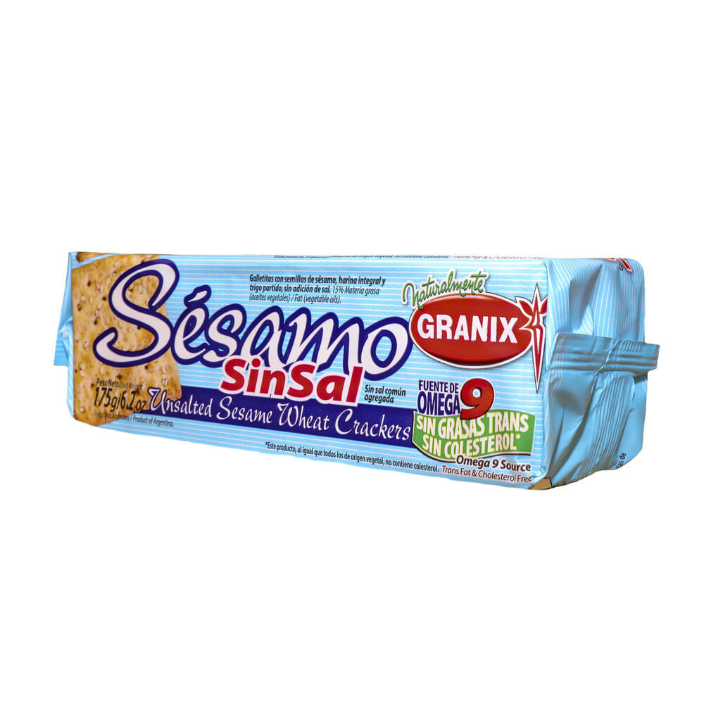 Galletitas de sésamo Granix sin sal 175 g.