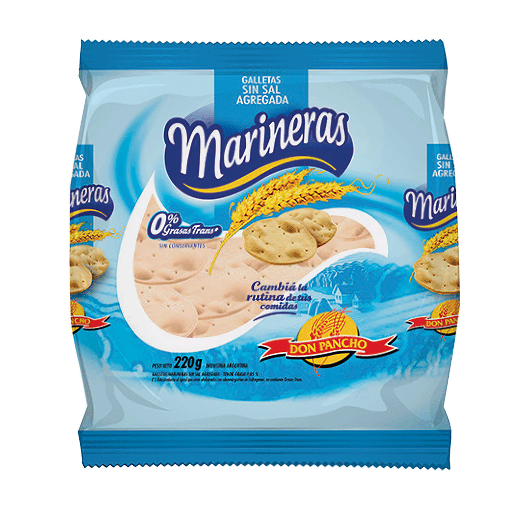 Galletitas marineras Don Pancho sin sal 220 g.