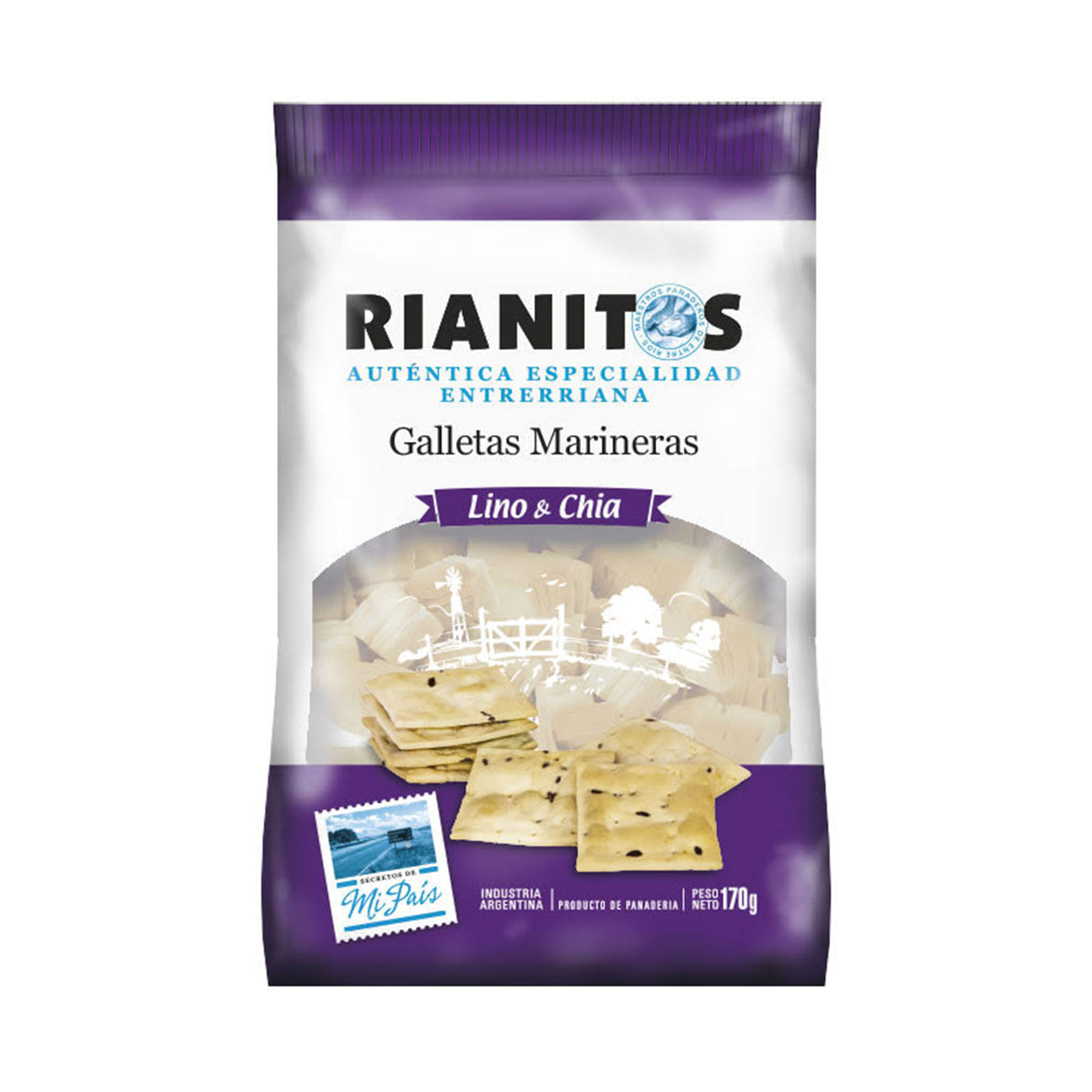 Galletas marineras Rianitos lino y chia 170 g.
