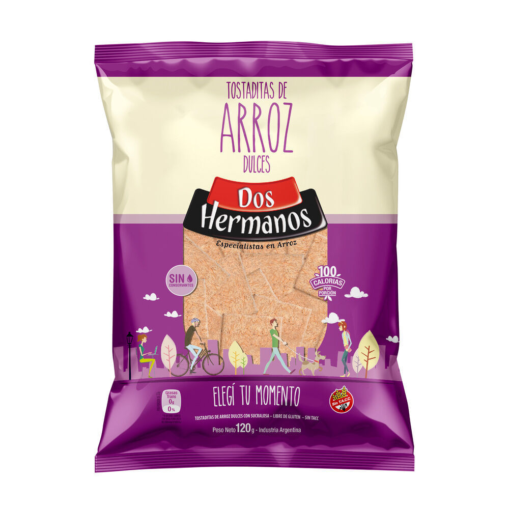 Galletas de arroz Dos Hermanos dulce 120 g.