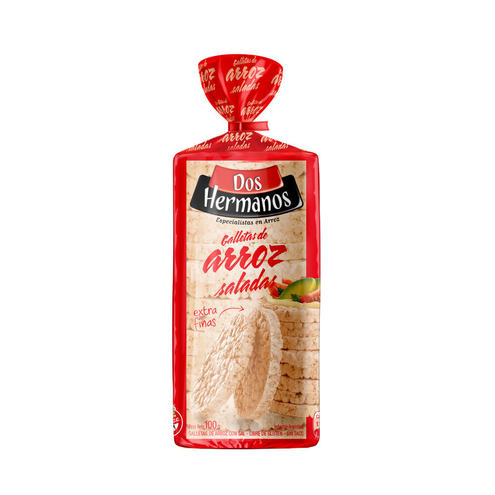 Galletas de arroz Dos Hermanos slim salada 100 g.