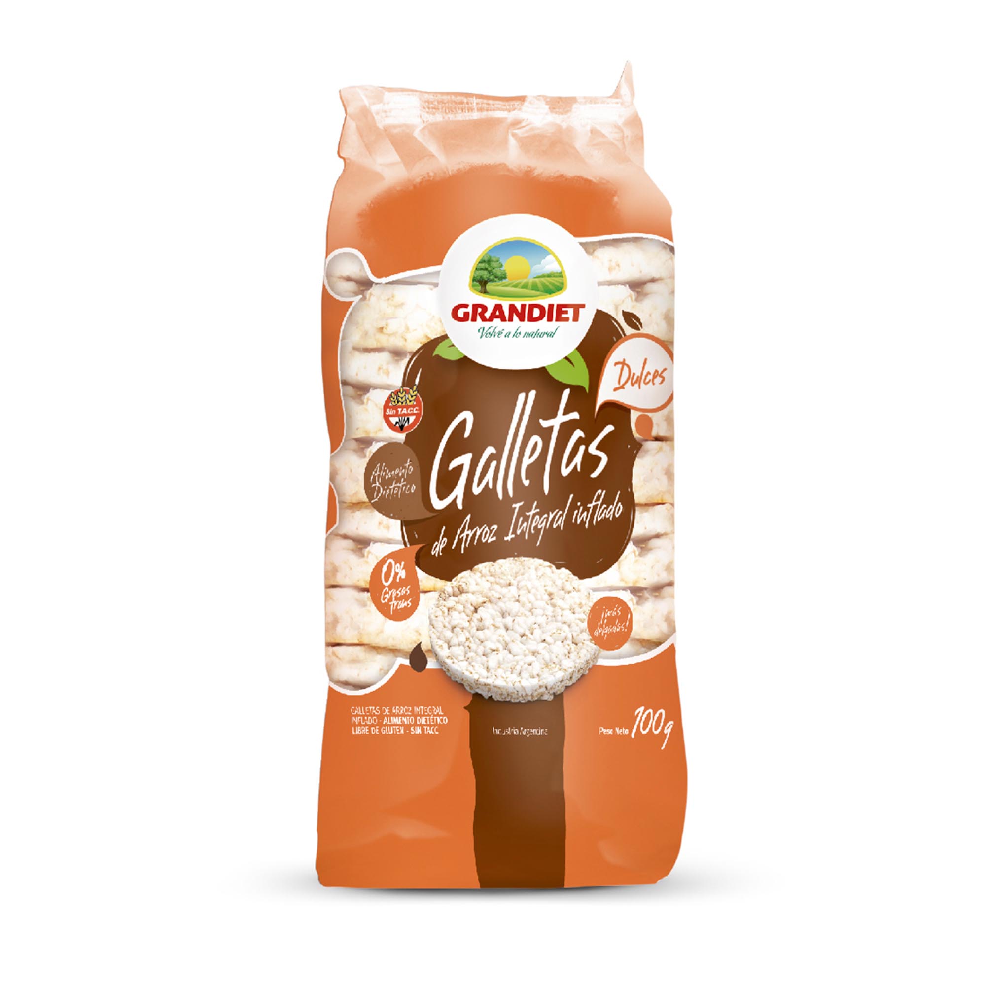 Galletas de arroz Grandiet dulces 100 g.