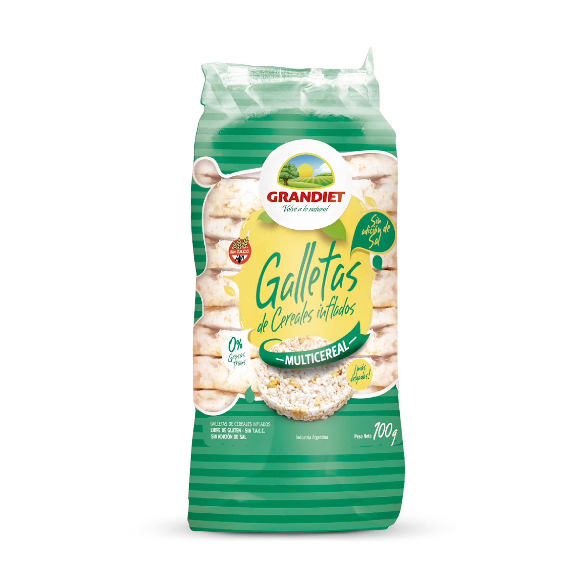 Galletas de arroz Grandiet multicereal sin sal 100 g.