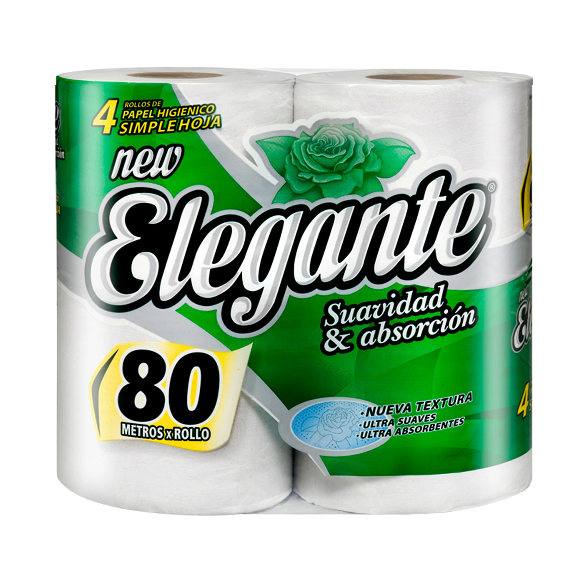Papel higiénico hoja simple Elegante 4 x 80 m.