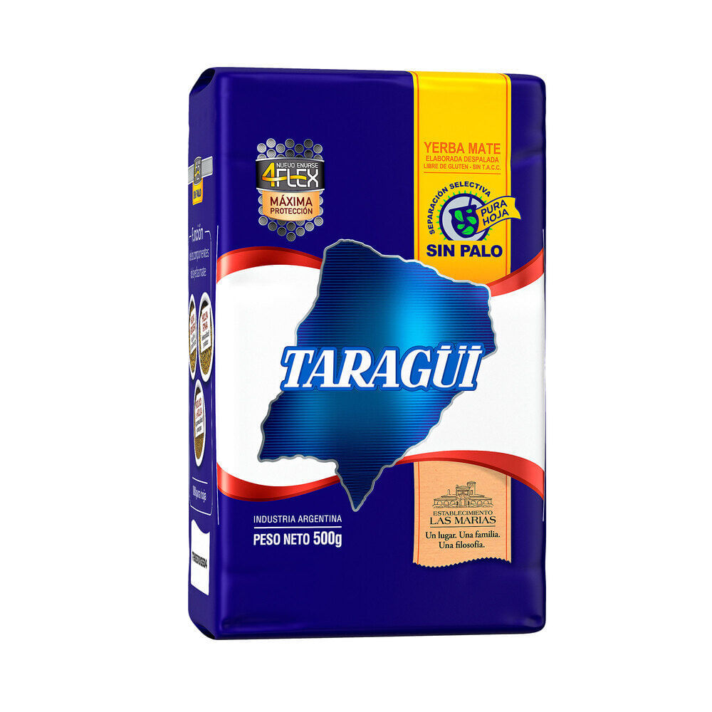 Yerba mate sin palo 4flex Taragüi 500 g.