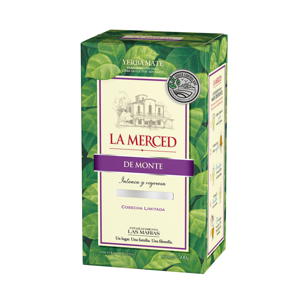Yerba mate de monte orígen controlado La Merced 500 g.