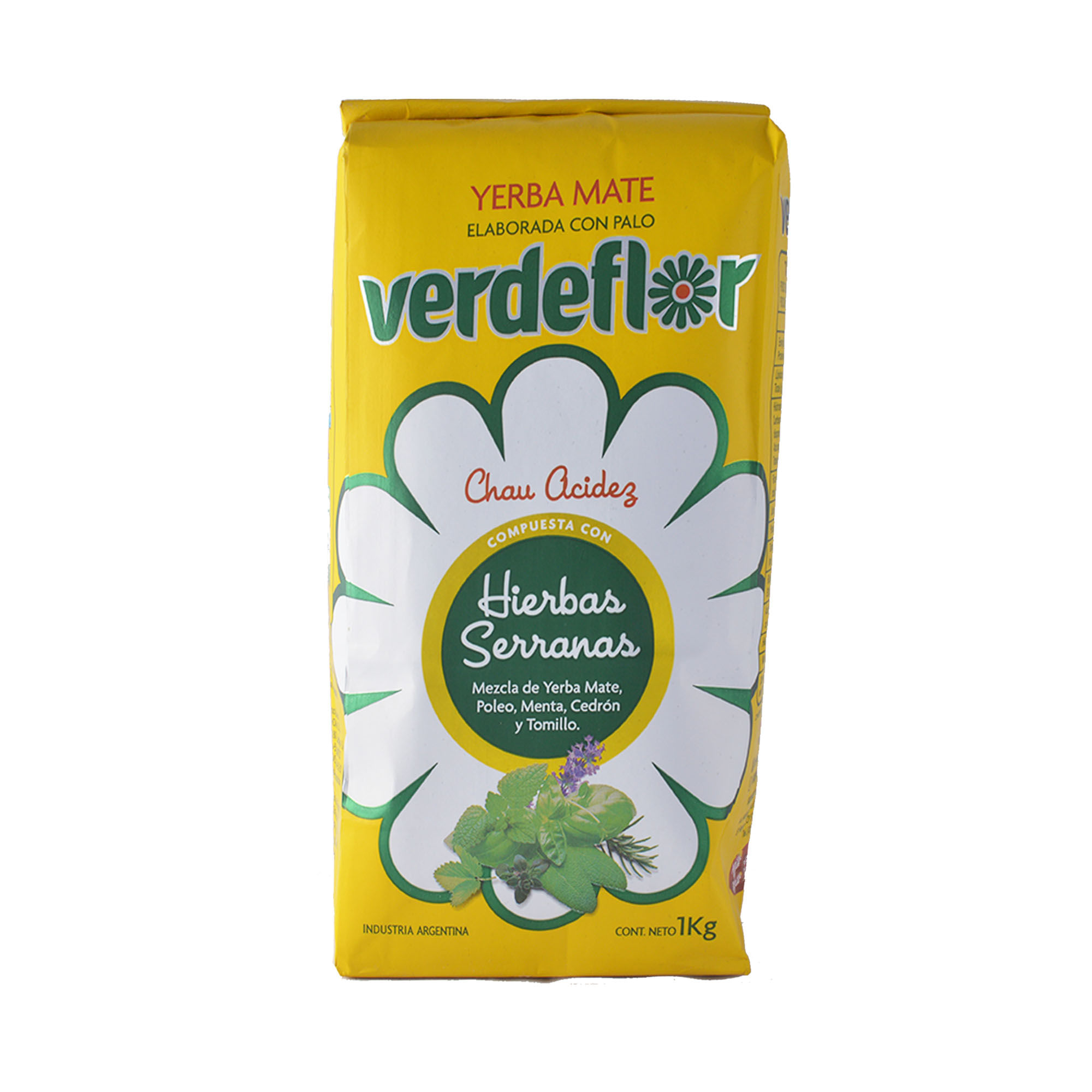 Yerba mate Verdeflor con hierbas serranas 1 kg.