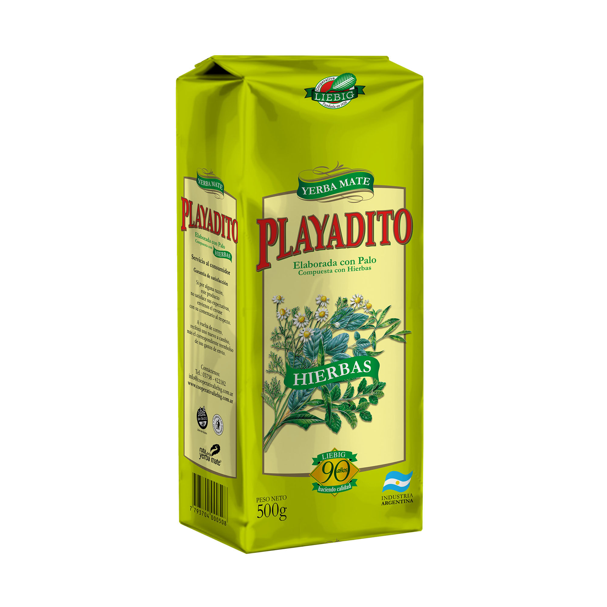 Yerba mate Playadito con hierbas 500 g.