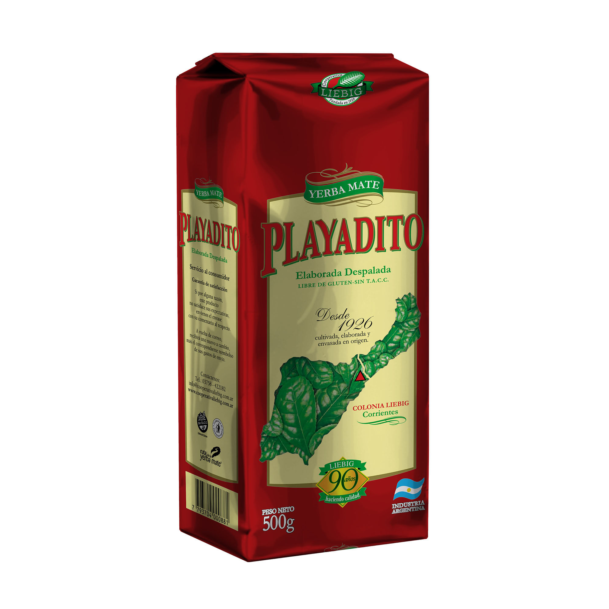 Yerba mate Playadito sin palo 500 g.