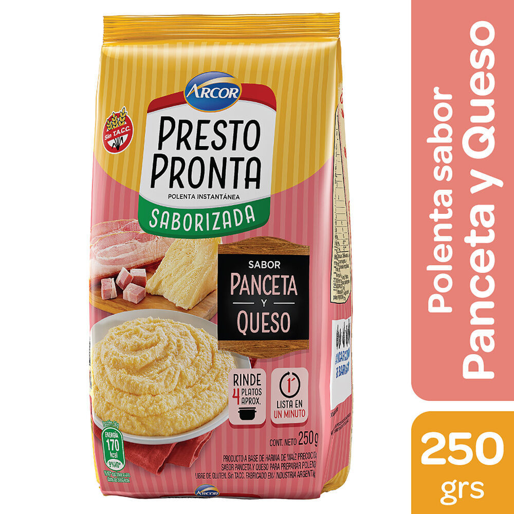 Polenta Presto Pronta panceta y queso sin TACC 250 g