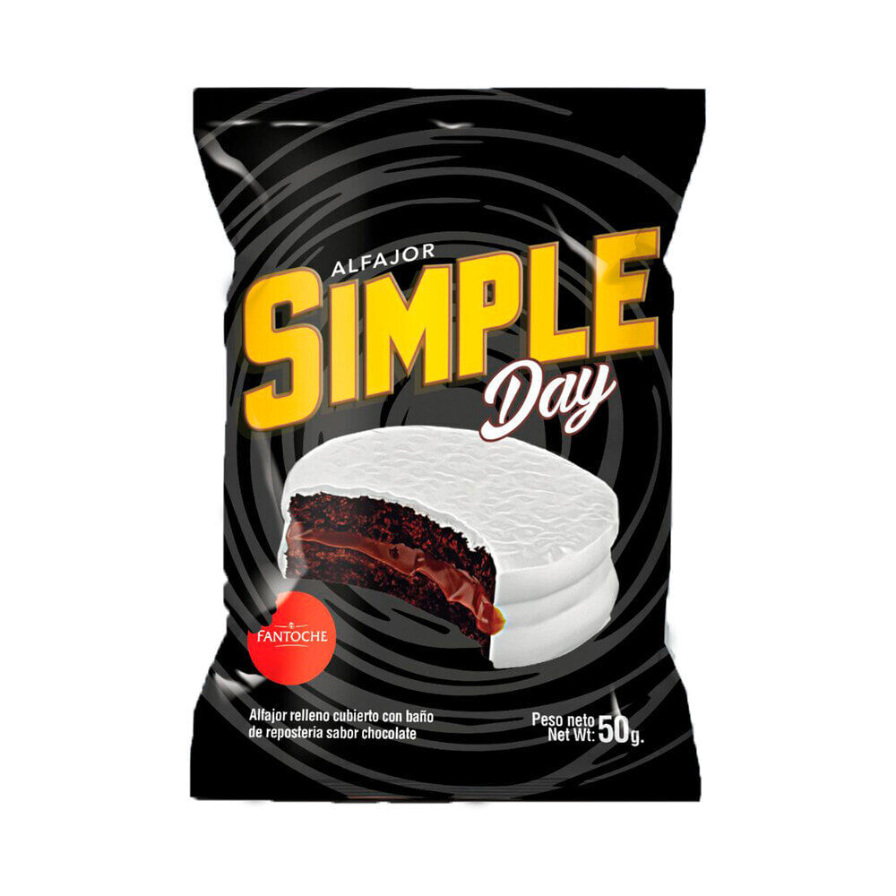 Alfajor Fantoche choco blanco simple day 50 g.