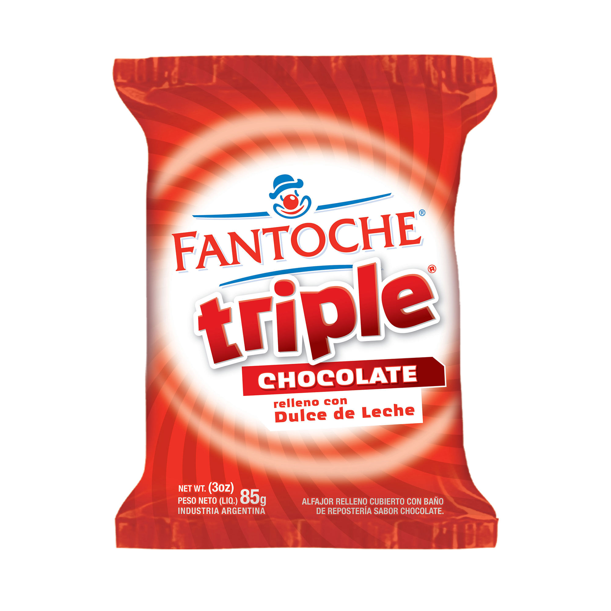Alfajor Fantoche choco negro triple 85 g.