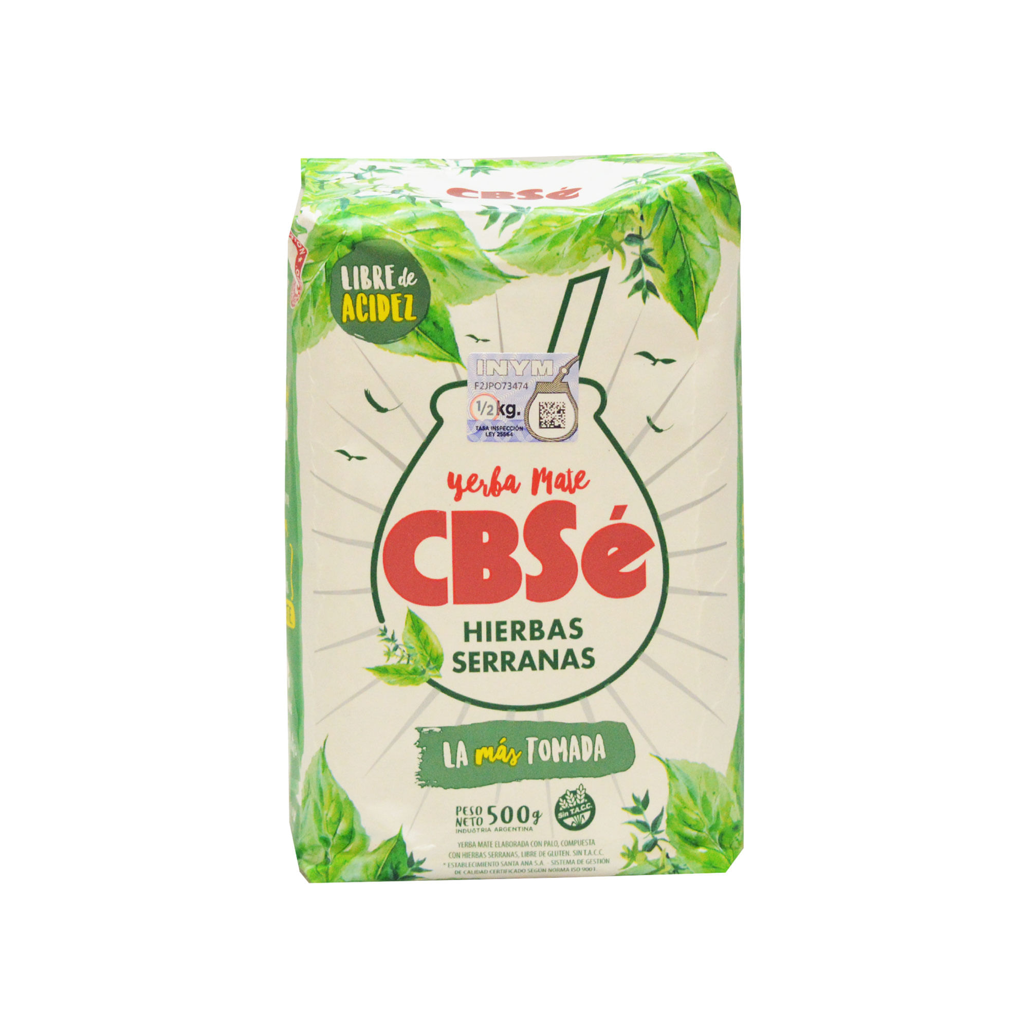 Yerba mate Cbsé con hierbas serranas 500 g.