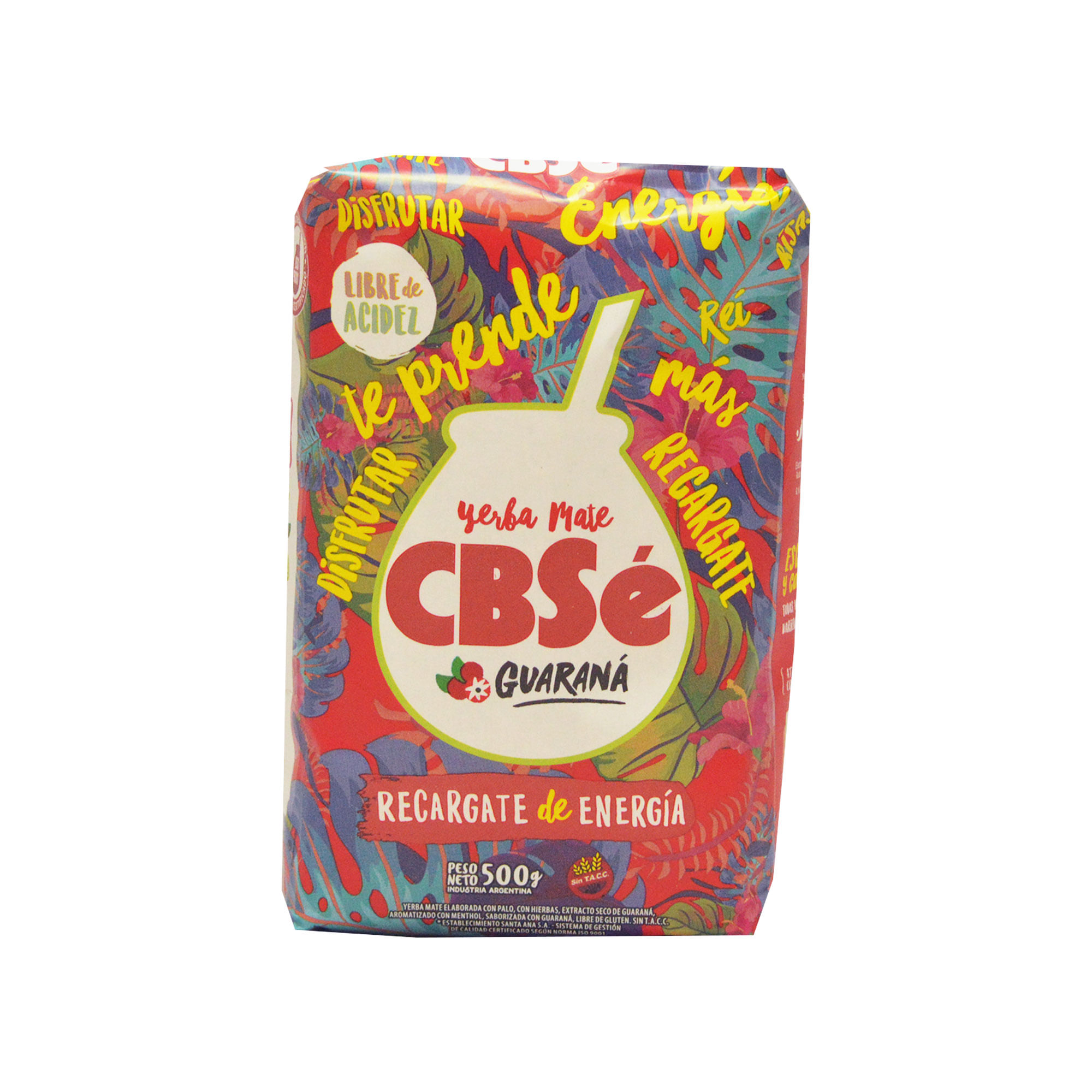 Yerba mate Cbsé con hierbas y guaraná 500 g.