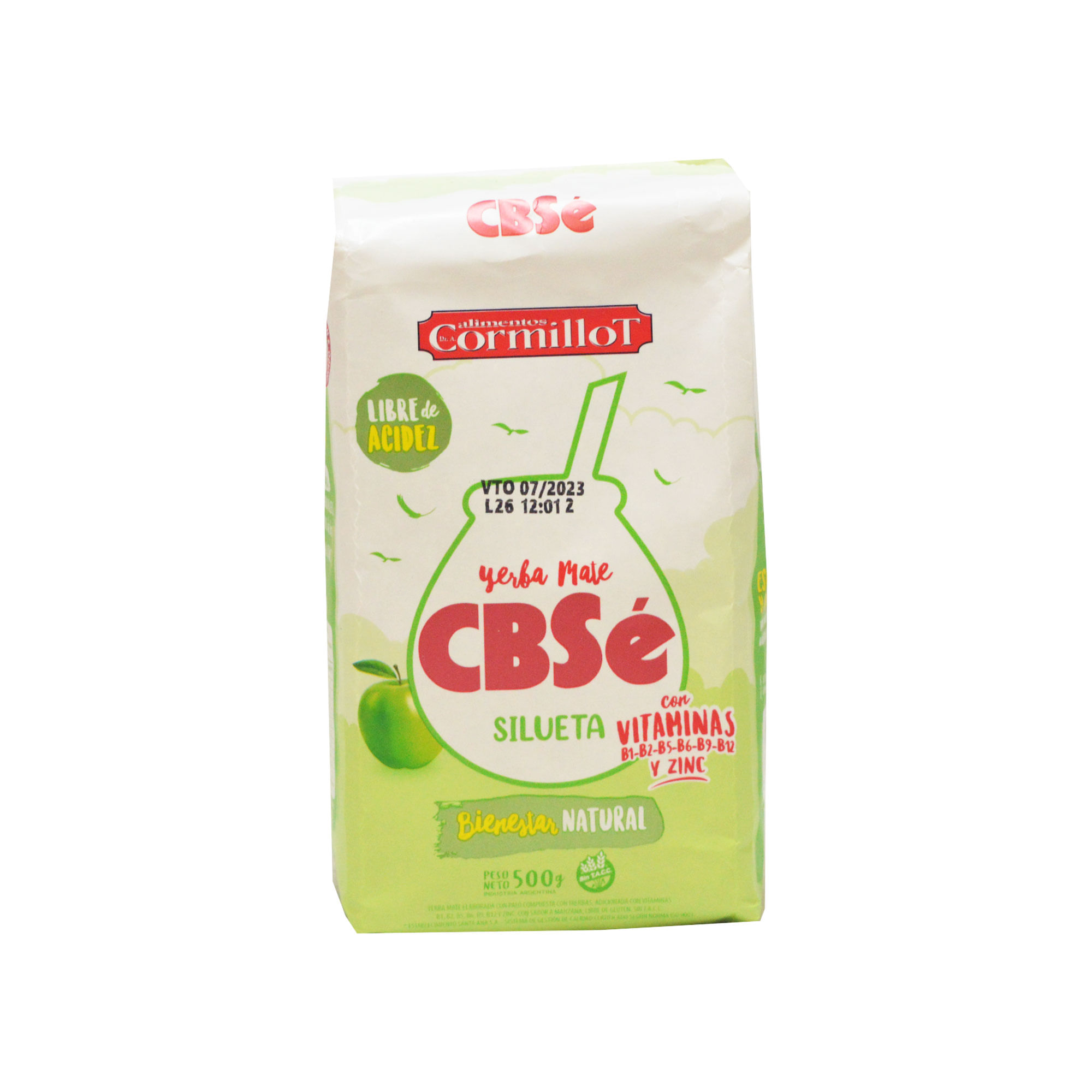 Yerba mate Cbsé silueta Cormillot 500 g.