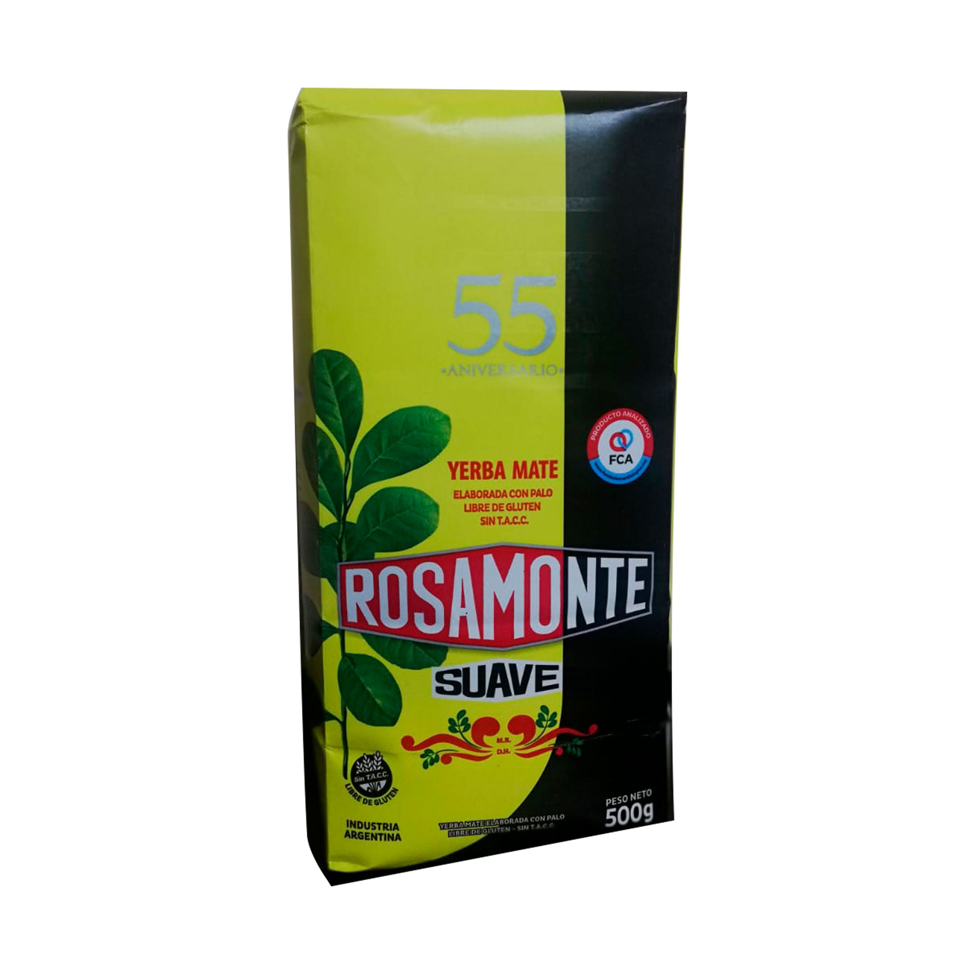 Yerba mate Rosamonte suave 55 aniversario 500 g.