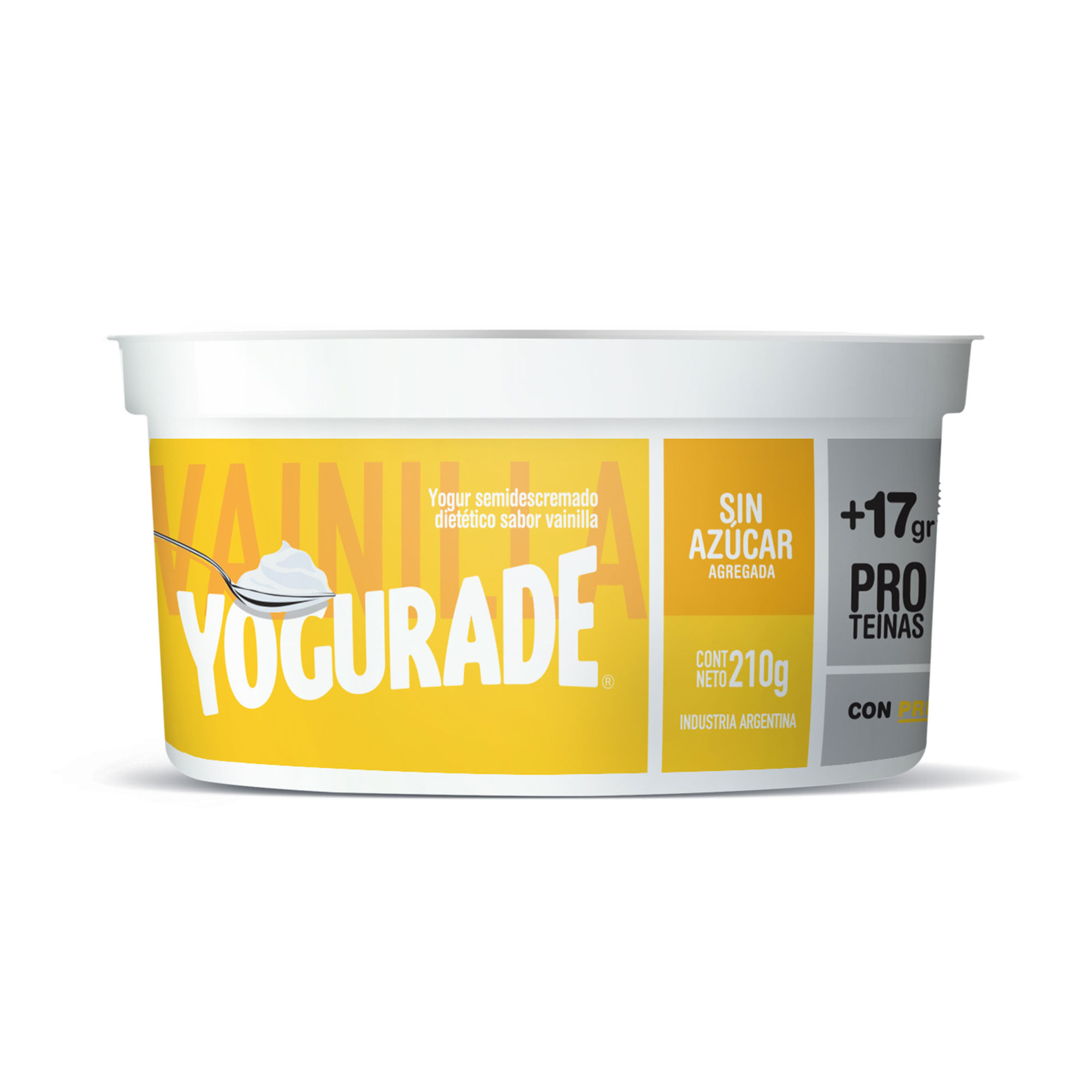 Yogur semidescremado Yogurade batido vainilla 210 g.