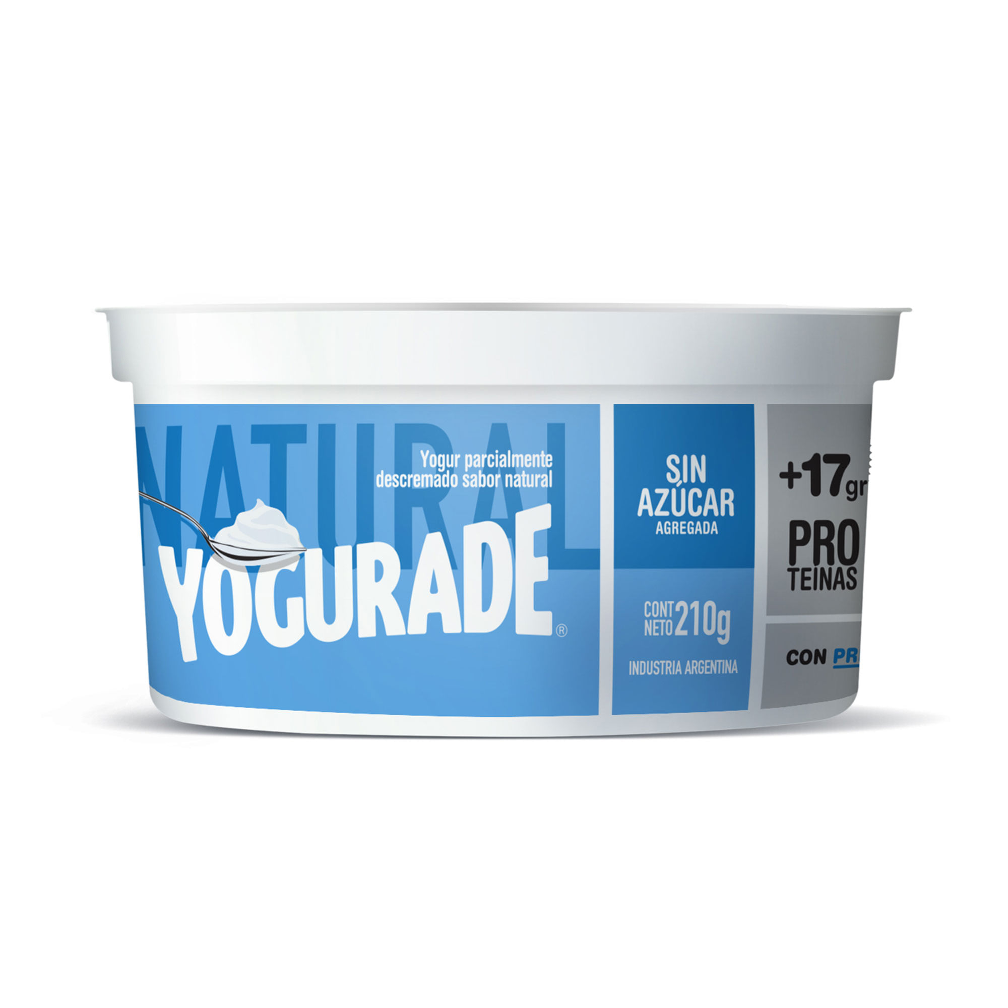 Yogur semidescremado Yogurade batido natural 210 g.