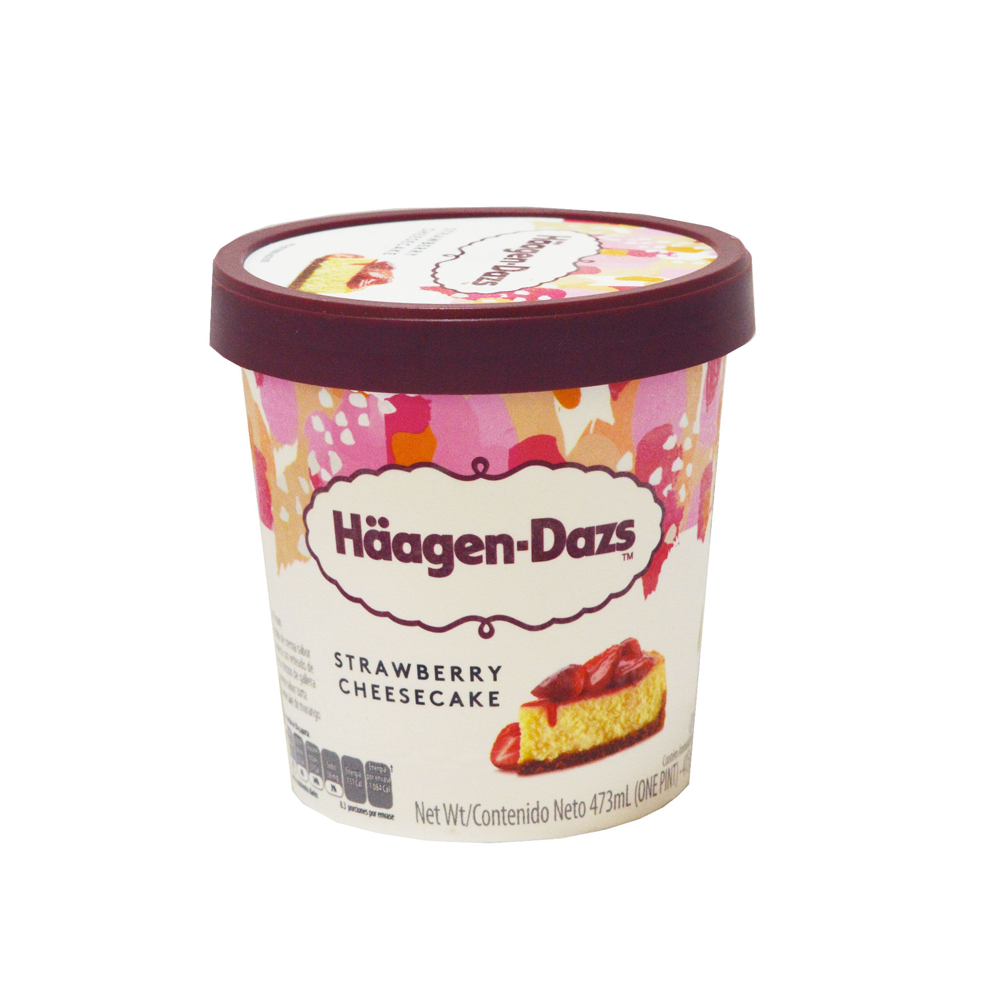 Helado Haagen Dazs strawberry cheesecak pote 473 ml.