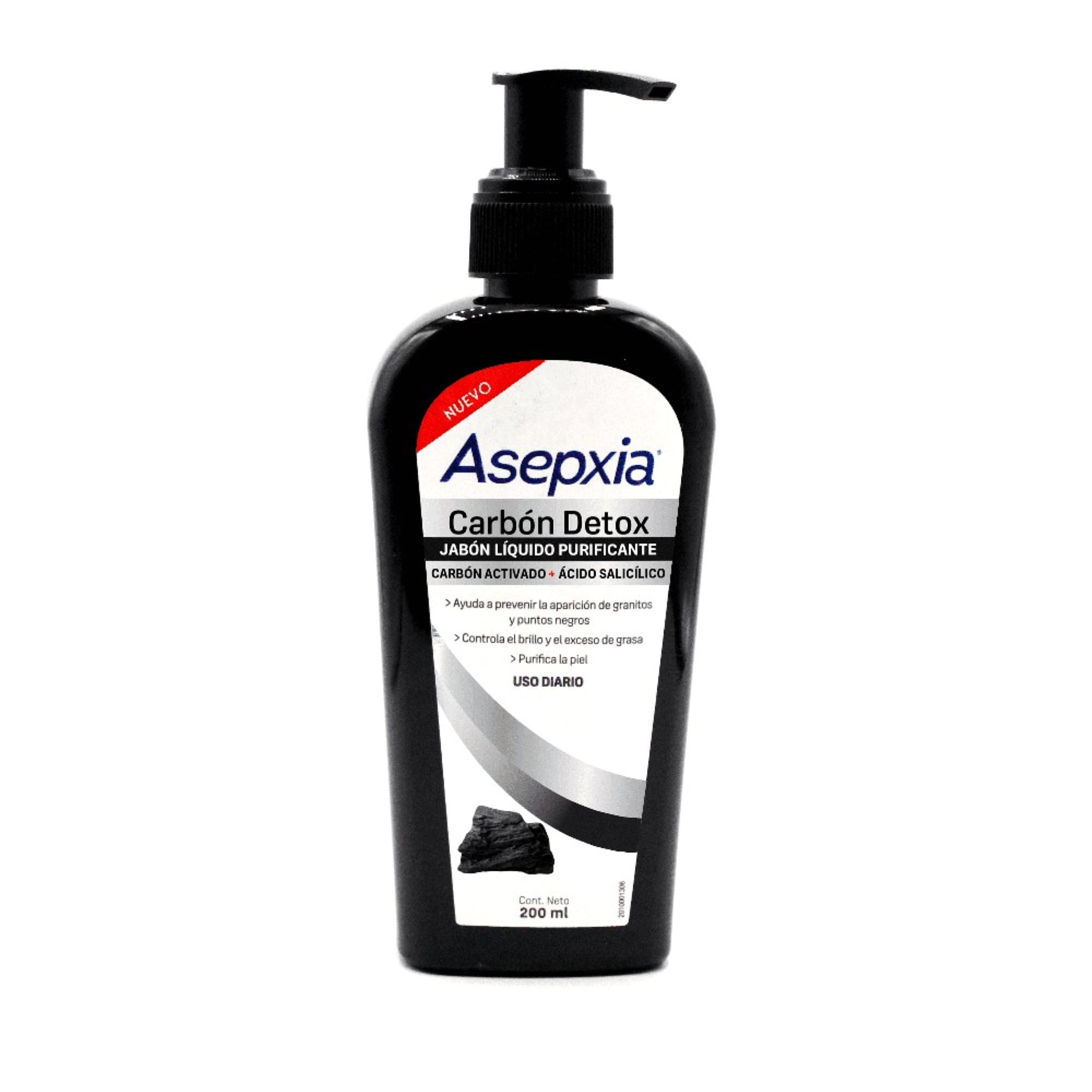 Jabón líquido Asepxia purificante carbón detox 200 ml.