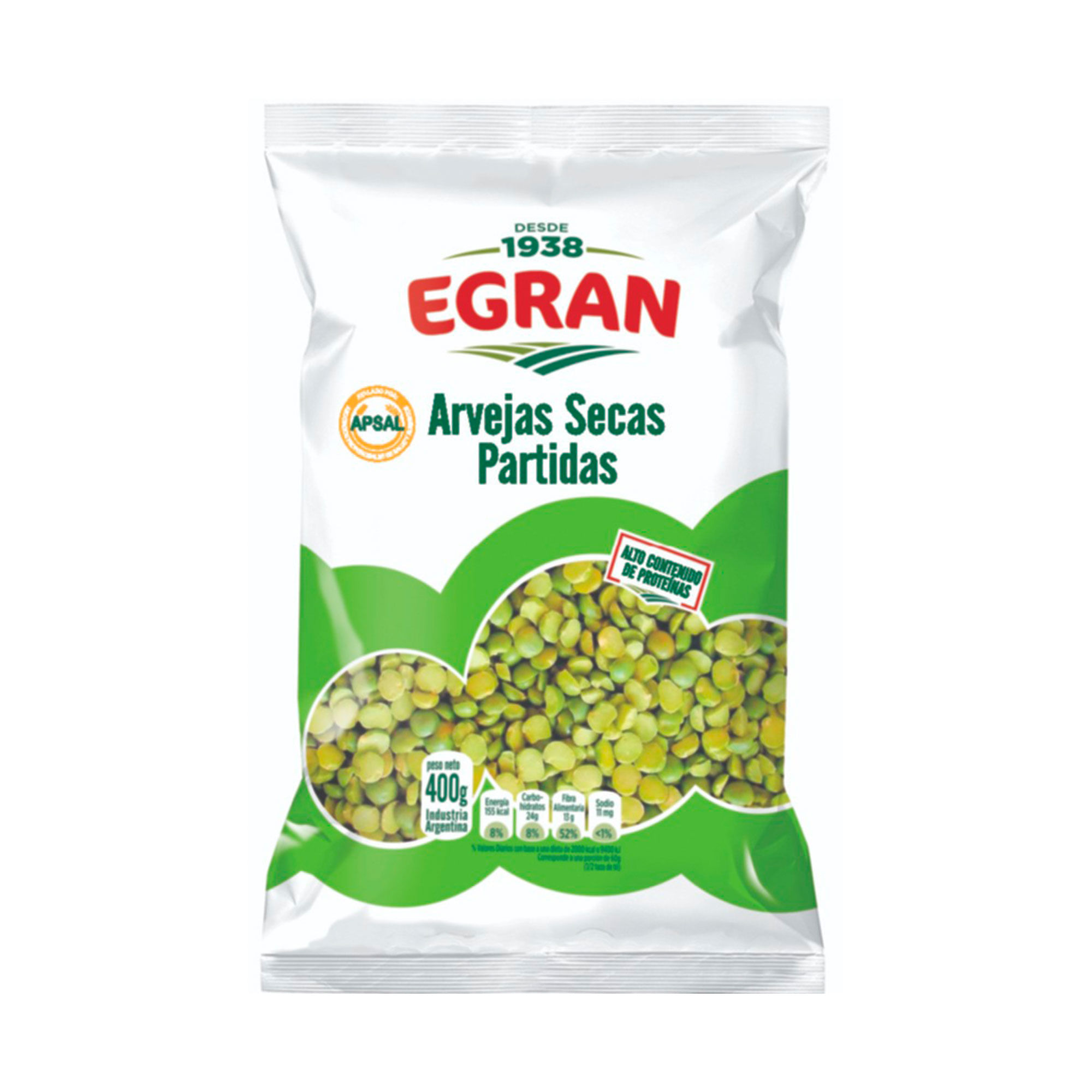 Arvejas partidas Egran 400 g.