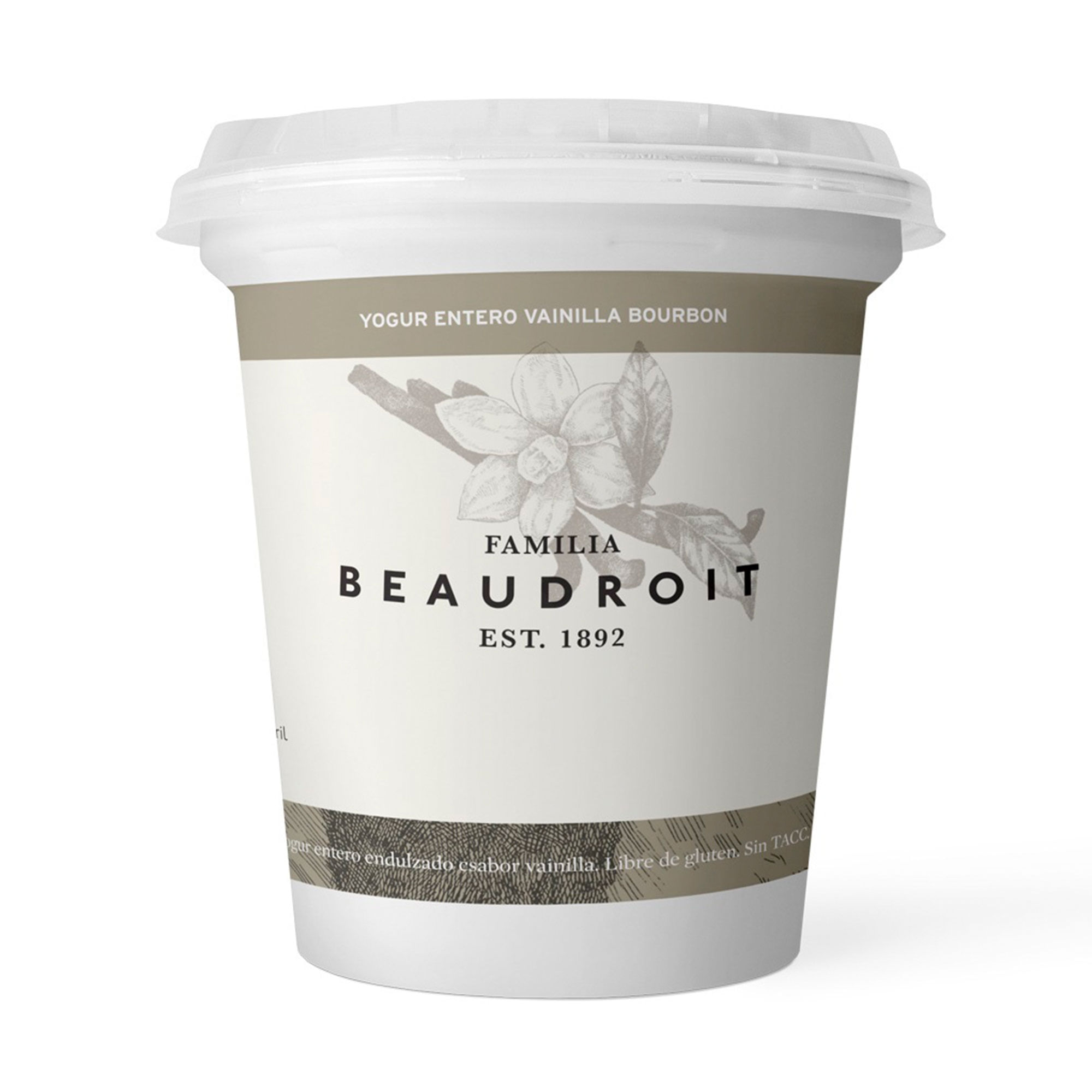 Yogur entero Familia Beaudroit con vainilla pote 400 g.