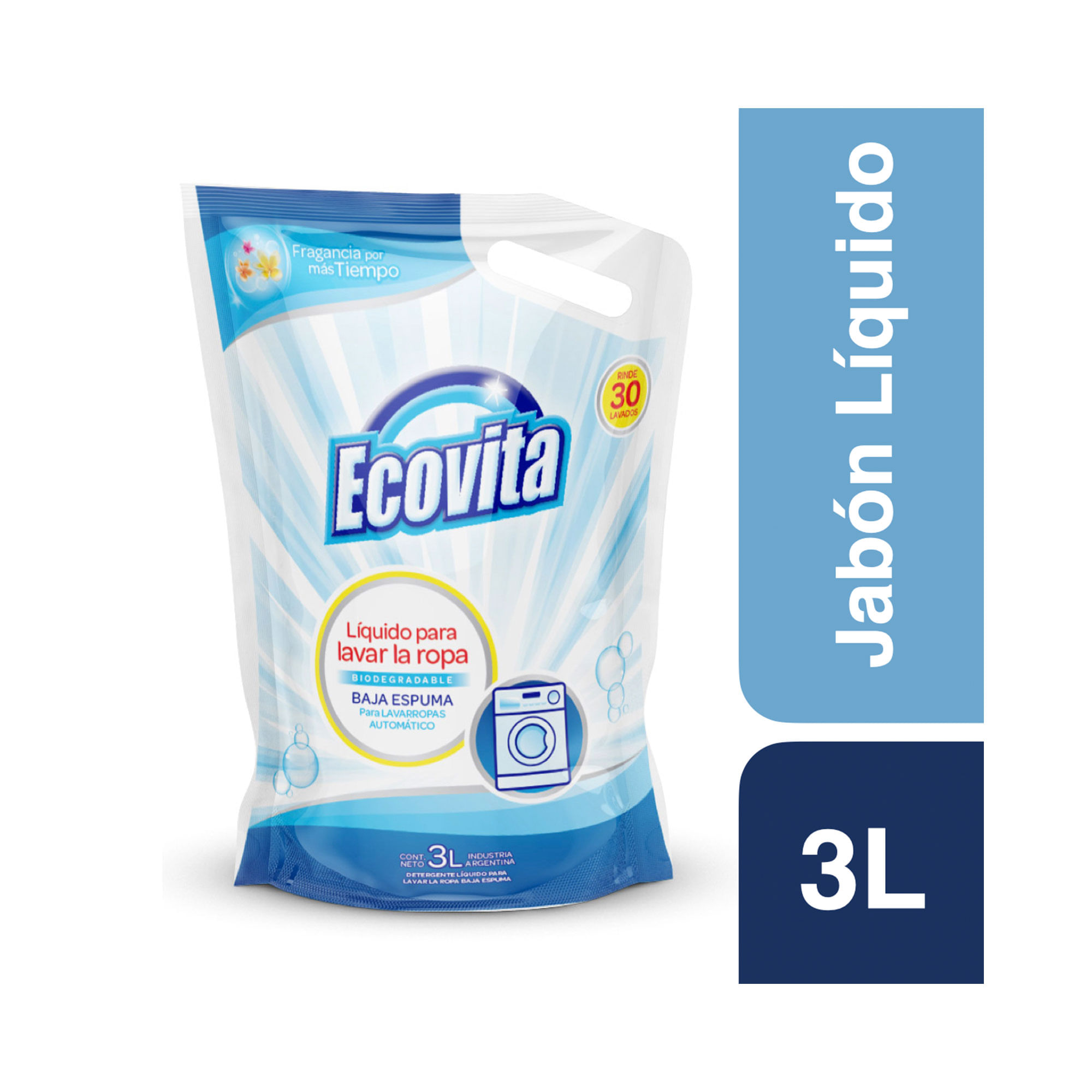 Jabón líquido Ecovita baja espuma repuesto 3 lts