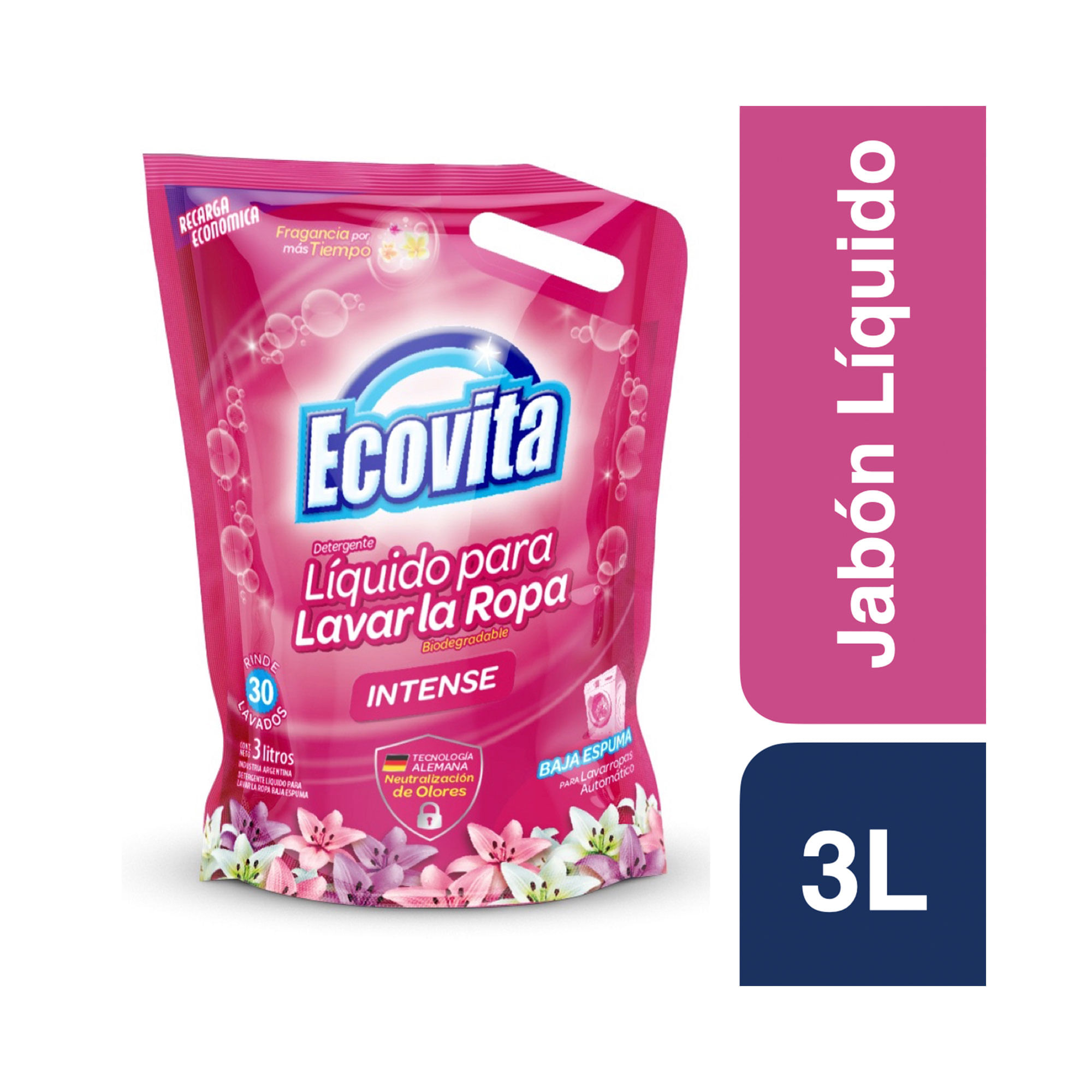 Jabón líquido para ropa Ecovita intense doypack 3 lts