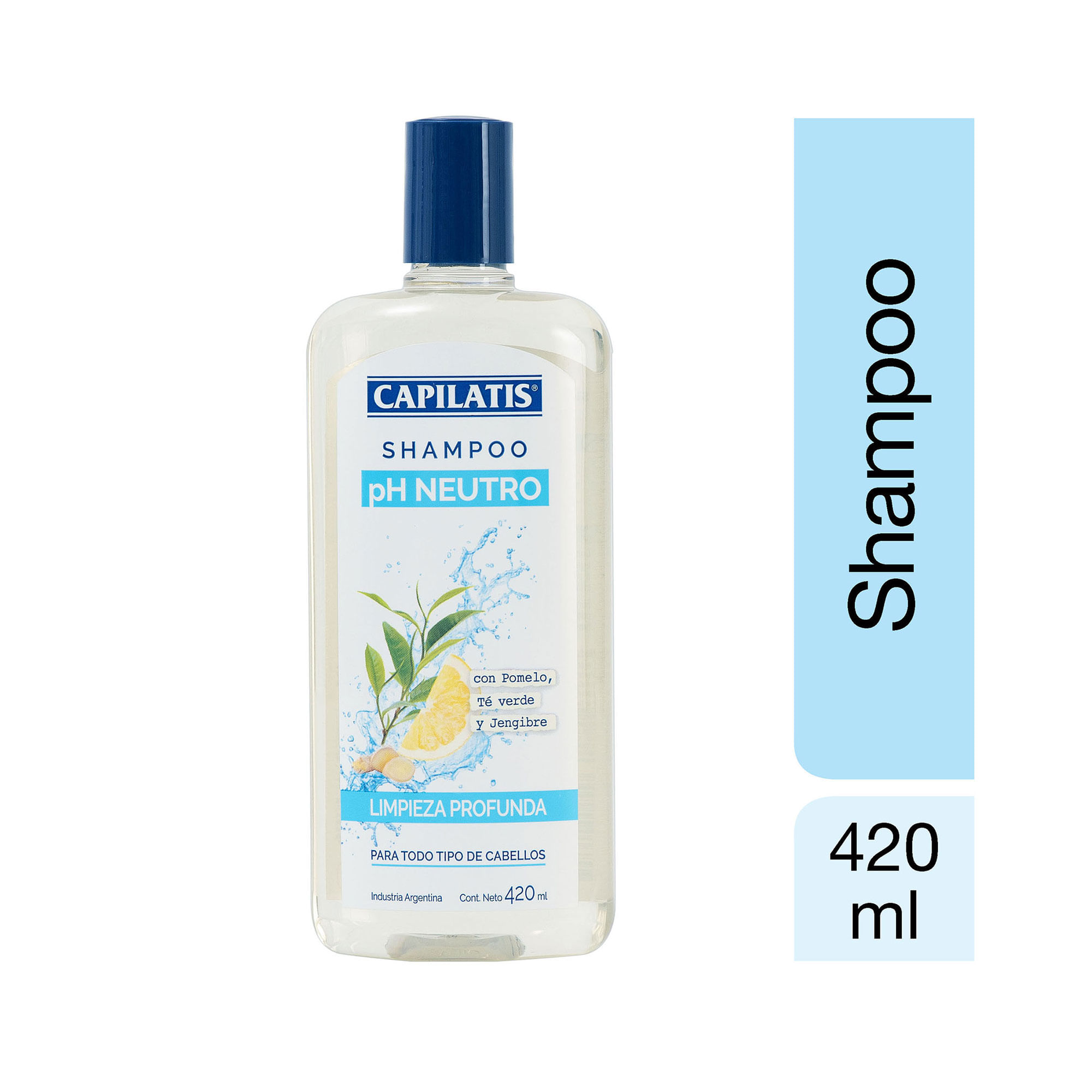 Shampoo Capilatis limpieza profunda ph neutro 420 cc.
