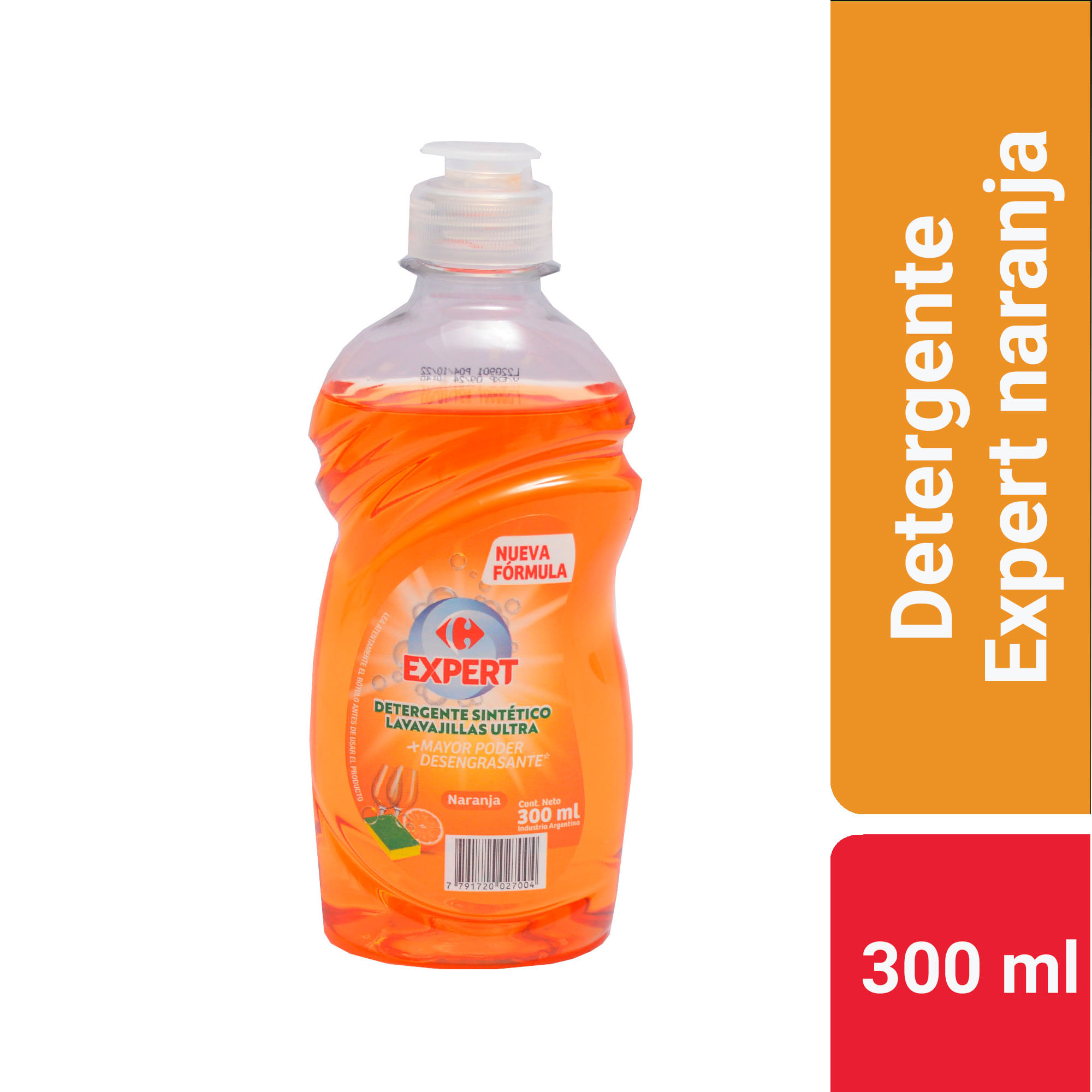 Detergente ultra Carrefour expert naranja 300cc.