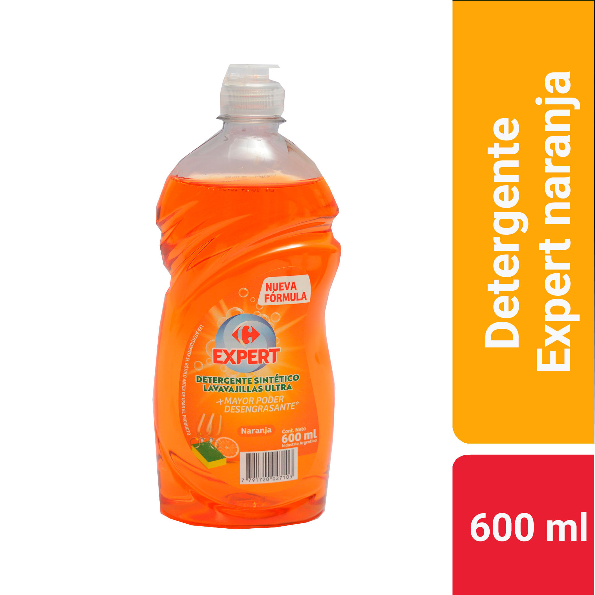 Detergente ultra Carrefour Expert naranja 600 ml