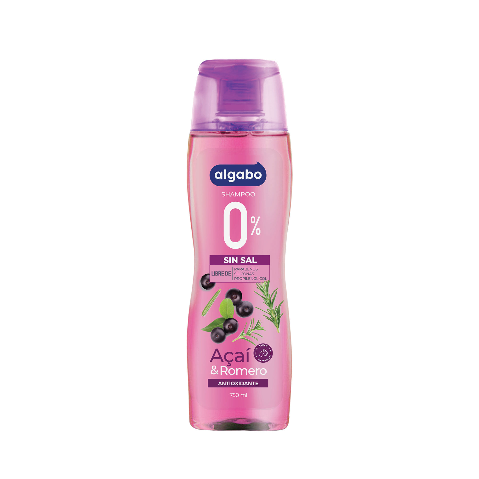 Shampoo Algabo acaí y romero 750 cc.