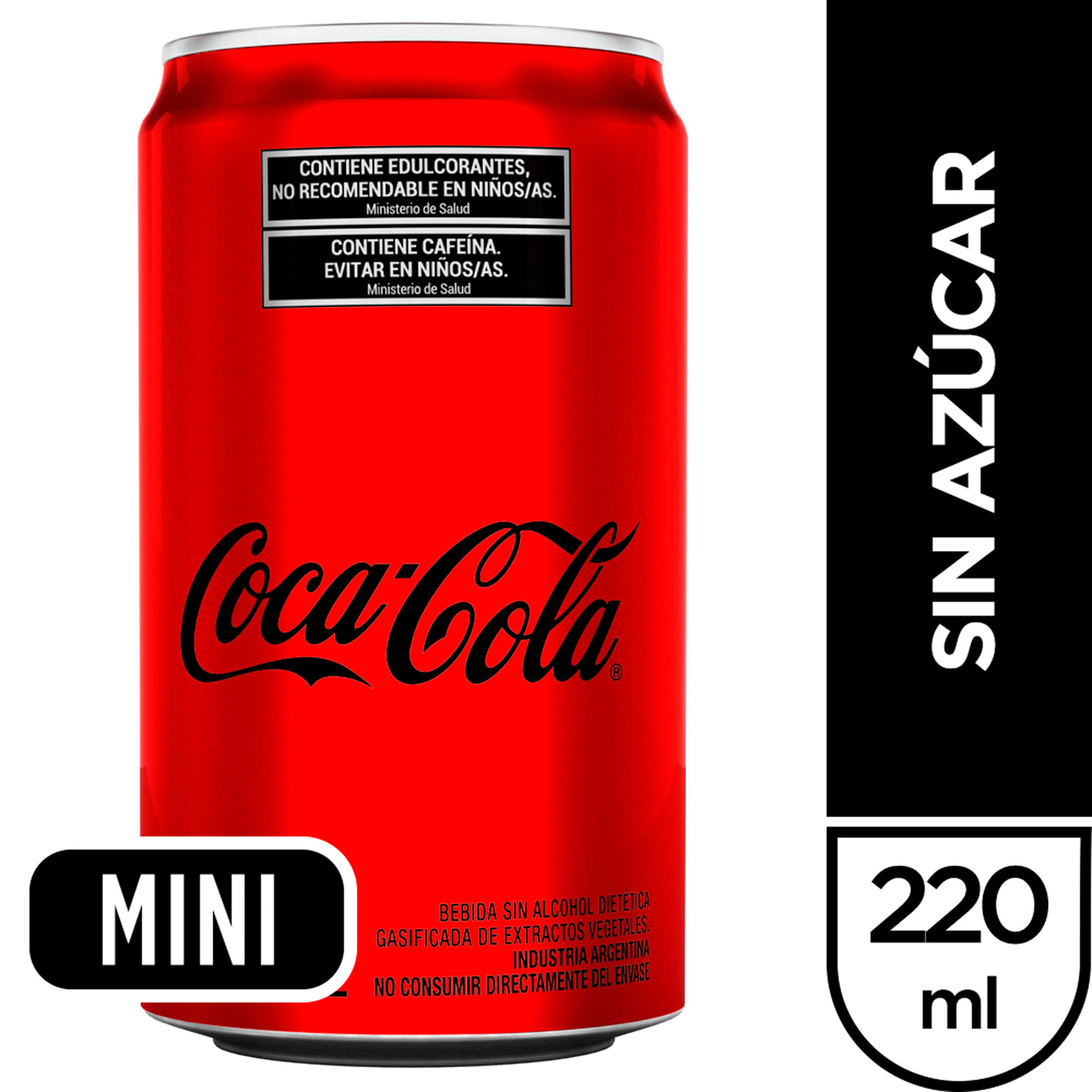 Gaseosa cola Coca Cola sin azúcar 220 ml