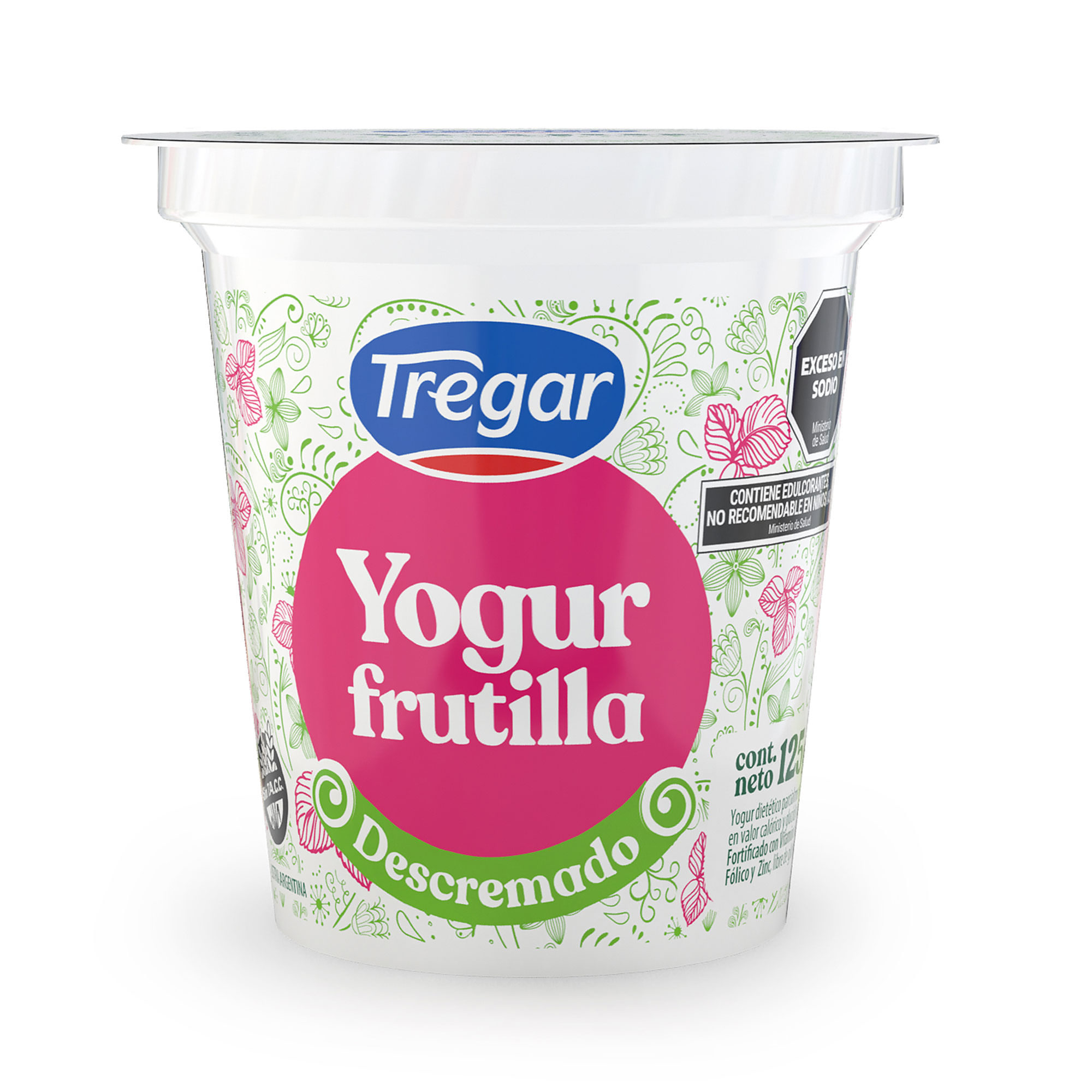 Yogur descremado firme Tregar de frutilla 125 g.