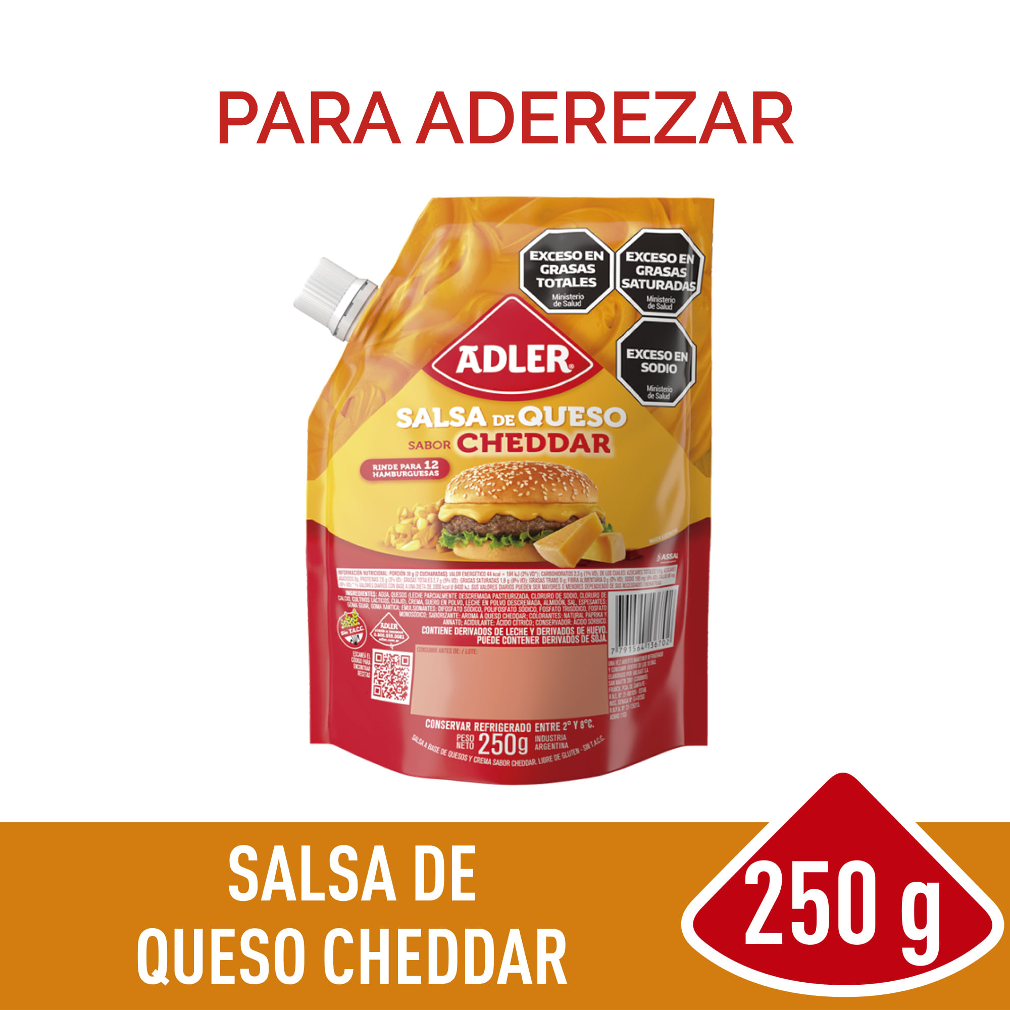 Salsa queso cheddar Adler doypack 250 g