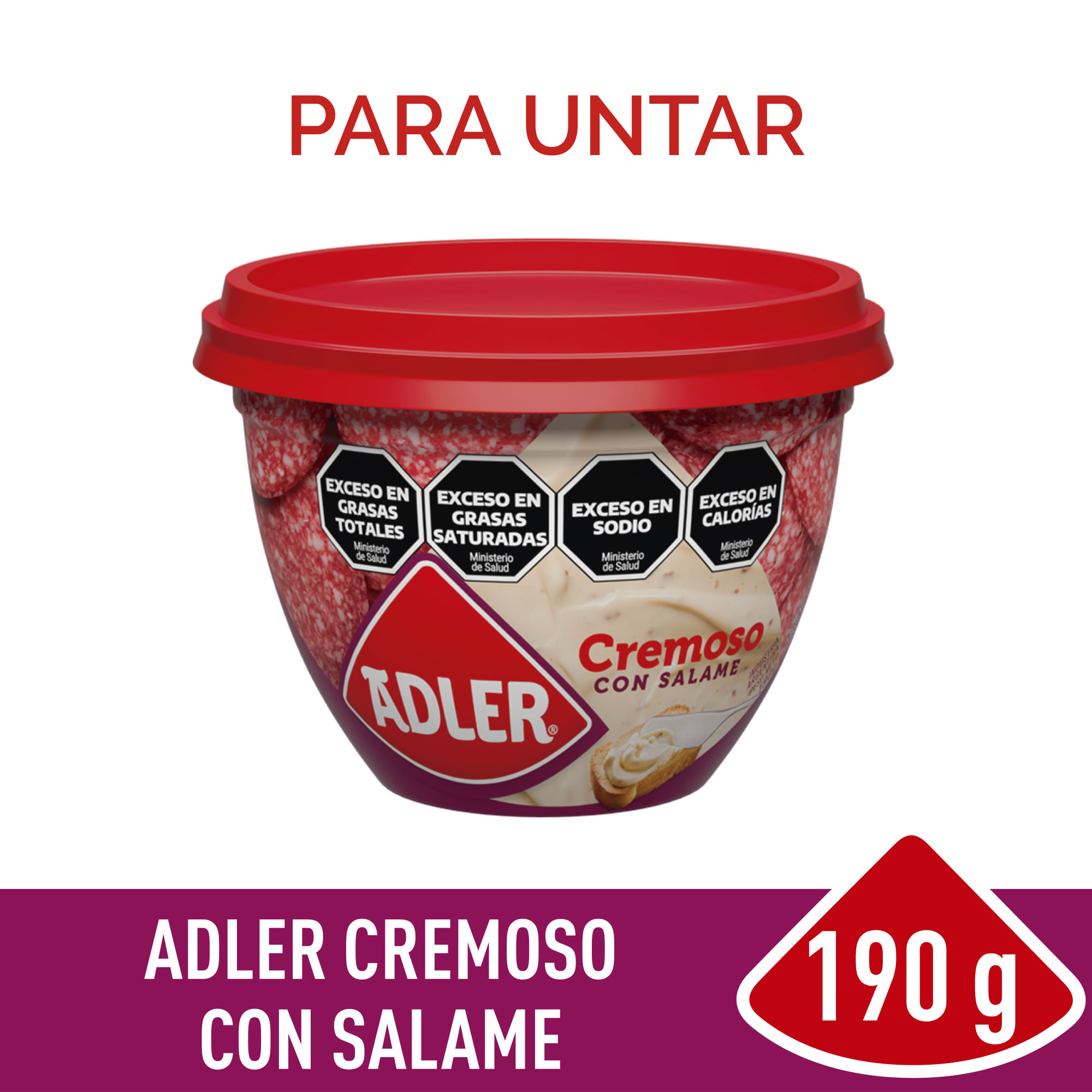 Queso untable cremoso Adler con salame 190 g
