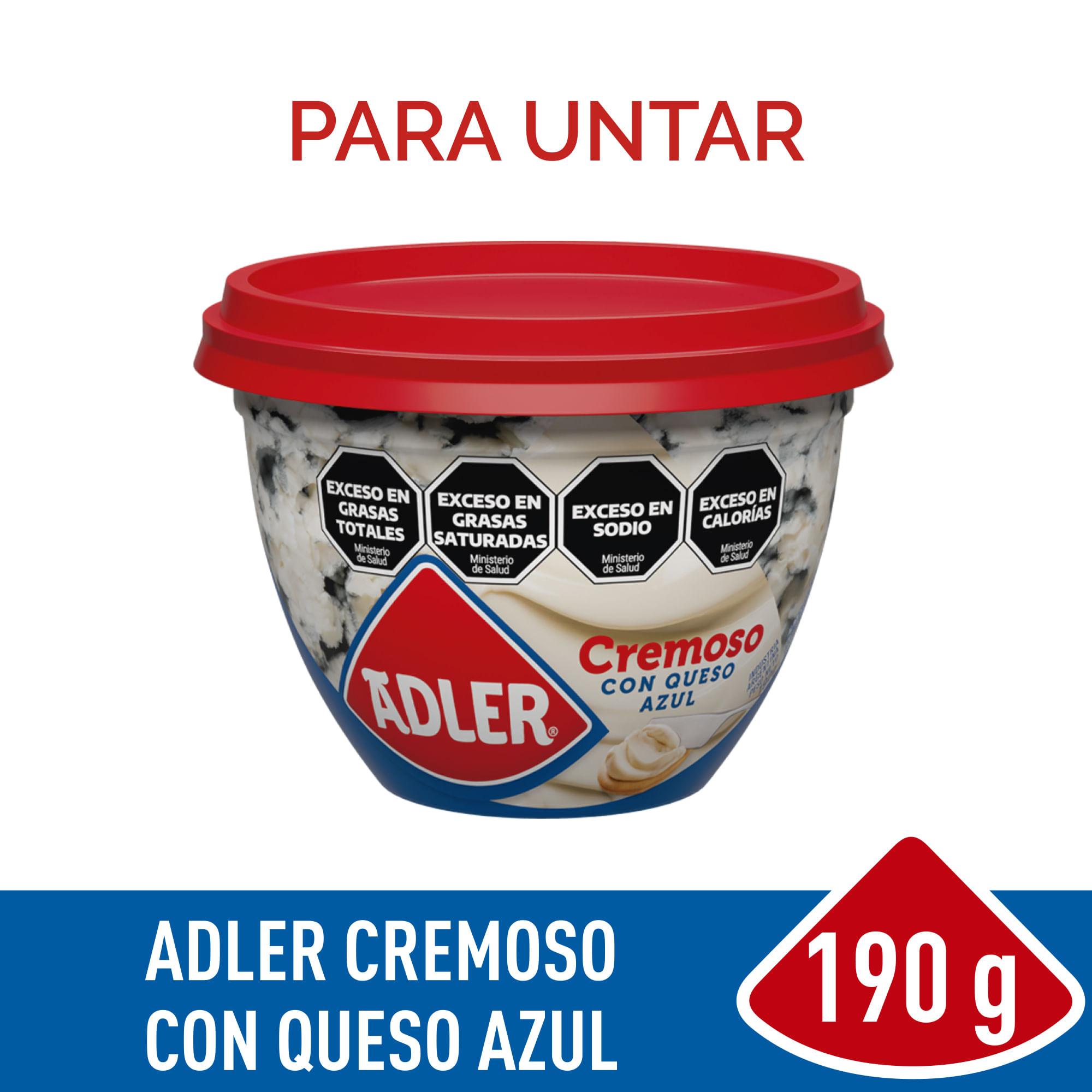 Queso untable cremoso con queso azul Adler 190 g