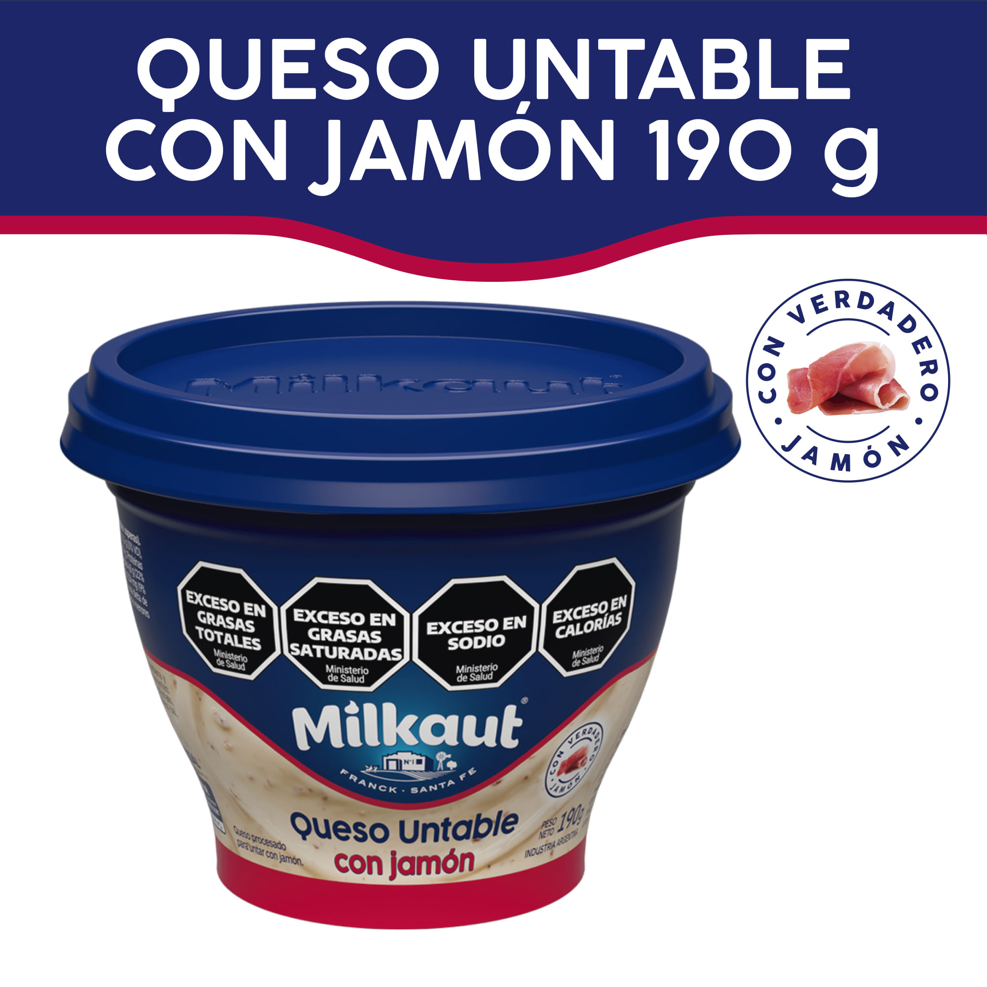 Queso untable Milkaut jamon 190 g
