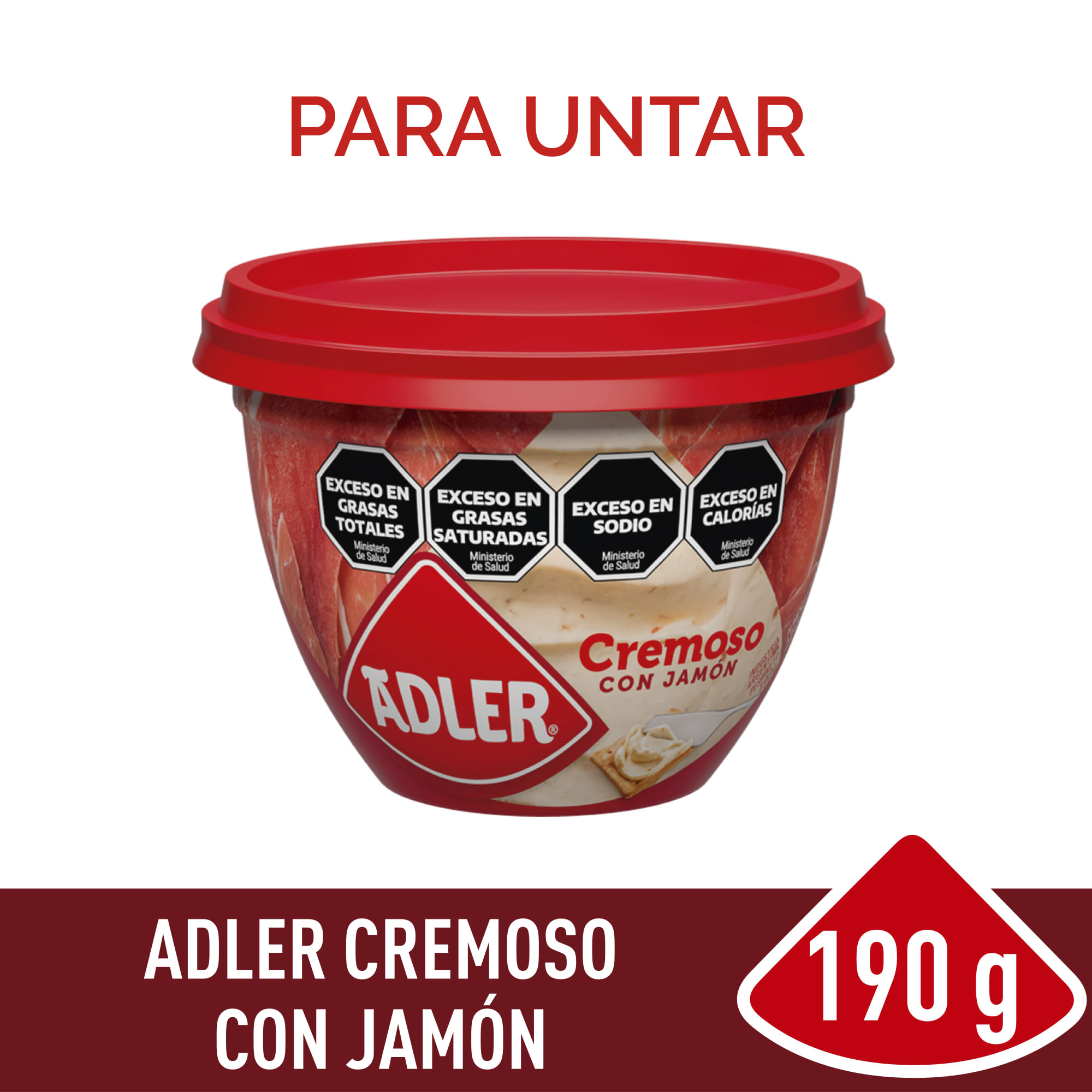 Queso untable cremoso con jamón Adler 190 g
