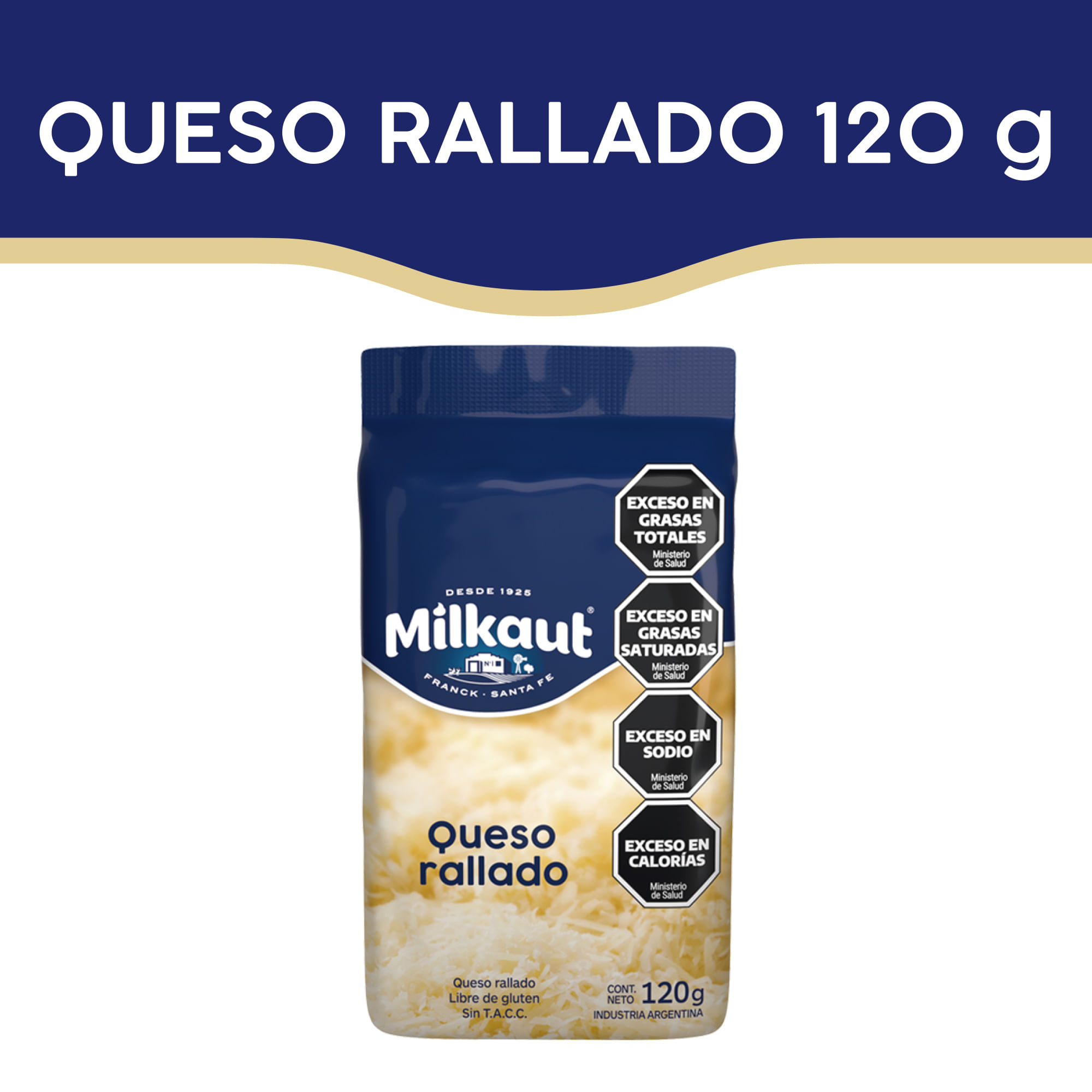 Queso rallado Milkaut 120 g.