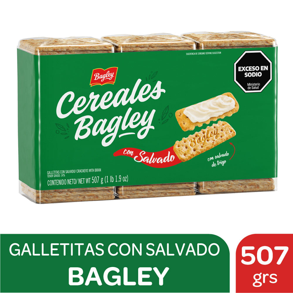 Galletitas Bagley cracker cereal salvado x3 507 grs