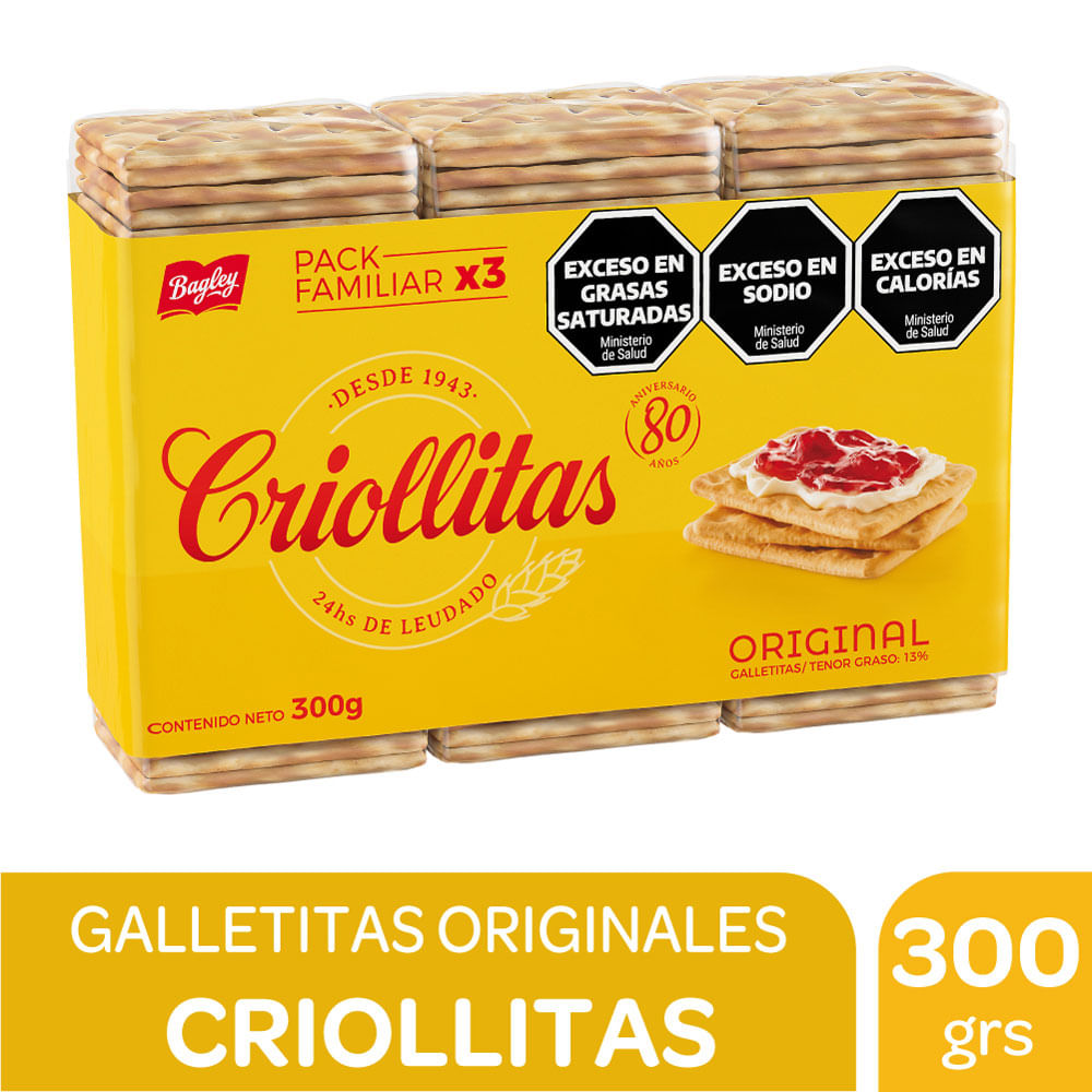 Galletitas original Criollitas 100 g. x 3 uni