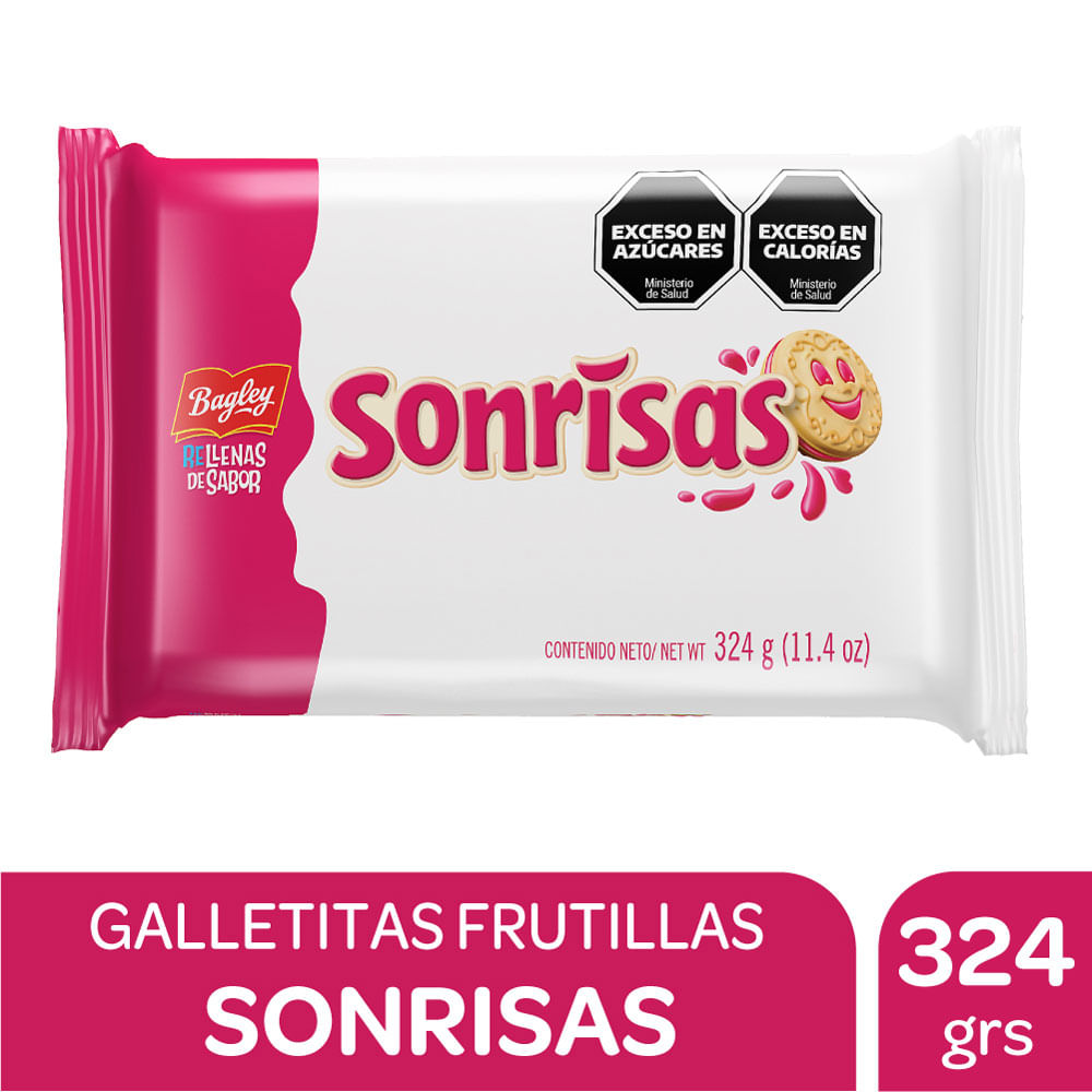 Galletitas frambuesa rellenas Sonrisas x3 324 grs