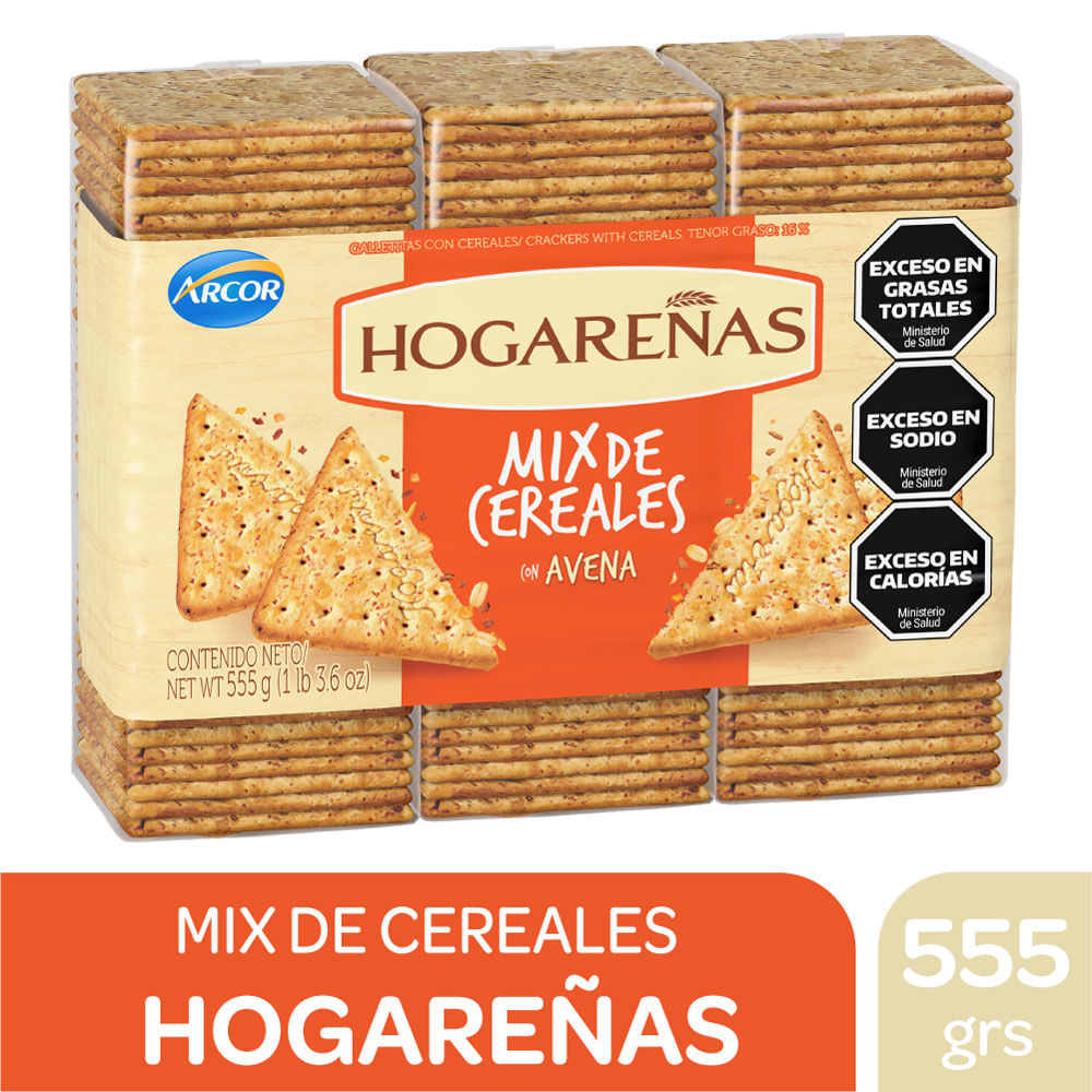 Galletitas Hogareñas mix de cereales x3 555 grs