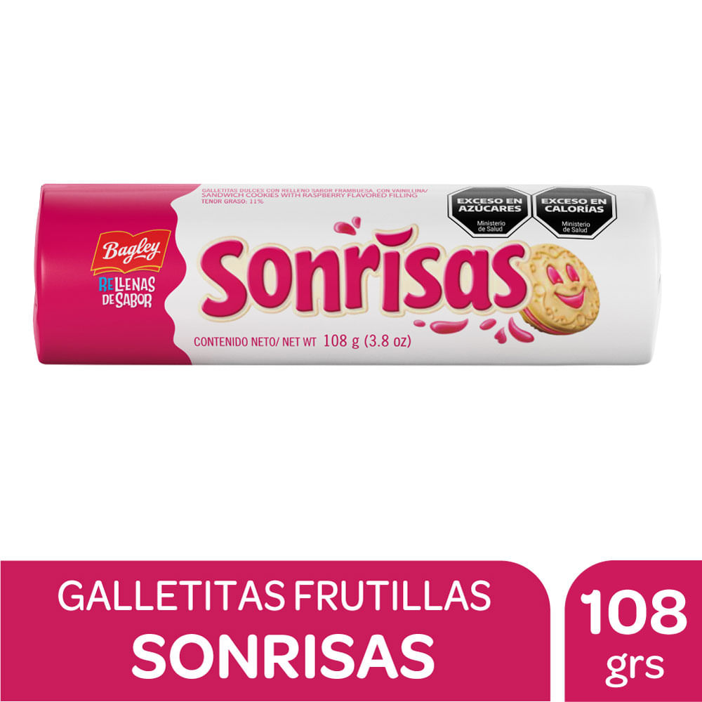 Galletitas frambuesa rell panda Sonrisas 108 g.